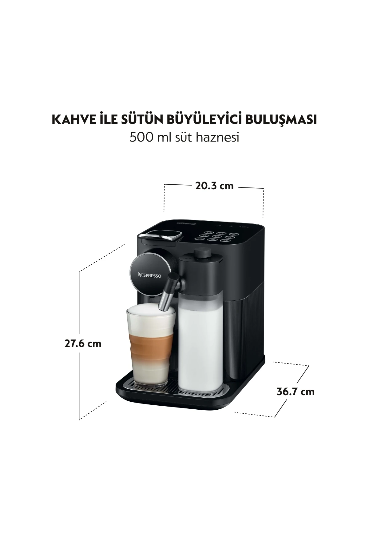 F541 Gran Latissima Süt Çözümlü Espresso Kahve Makinesi, Siyah
