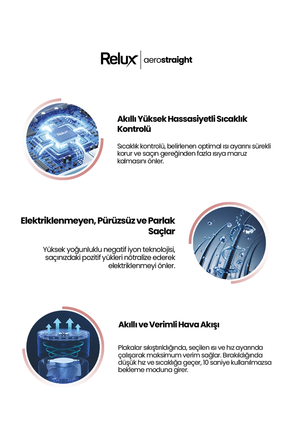 Rhs9000b Aerostraight Hava Üflemeli Saç Düzleştirici