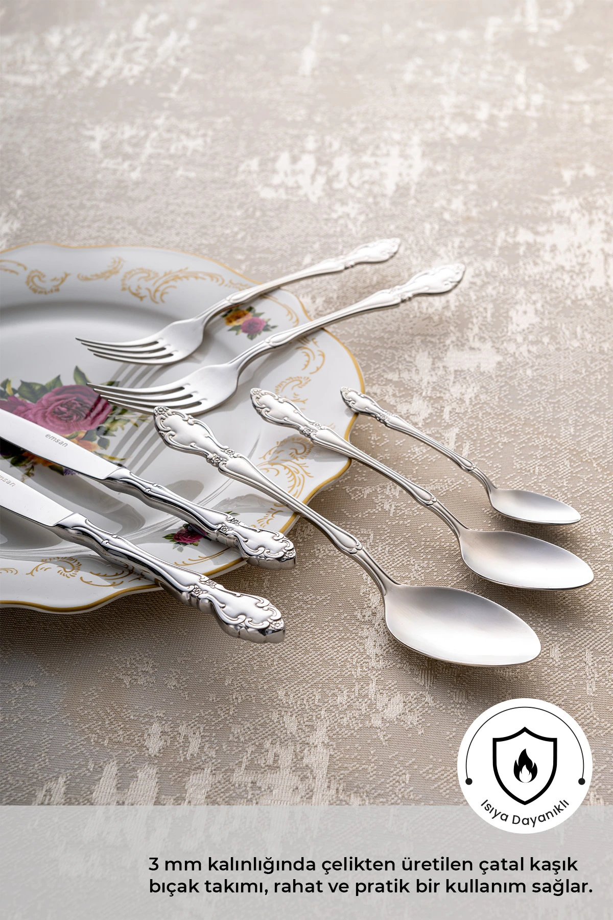 Royal 84 Parça 12 Kişilik Çatal Kaşık Bıçak Takımı Lüks Kutulu