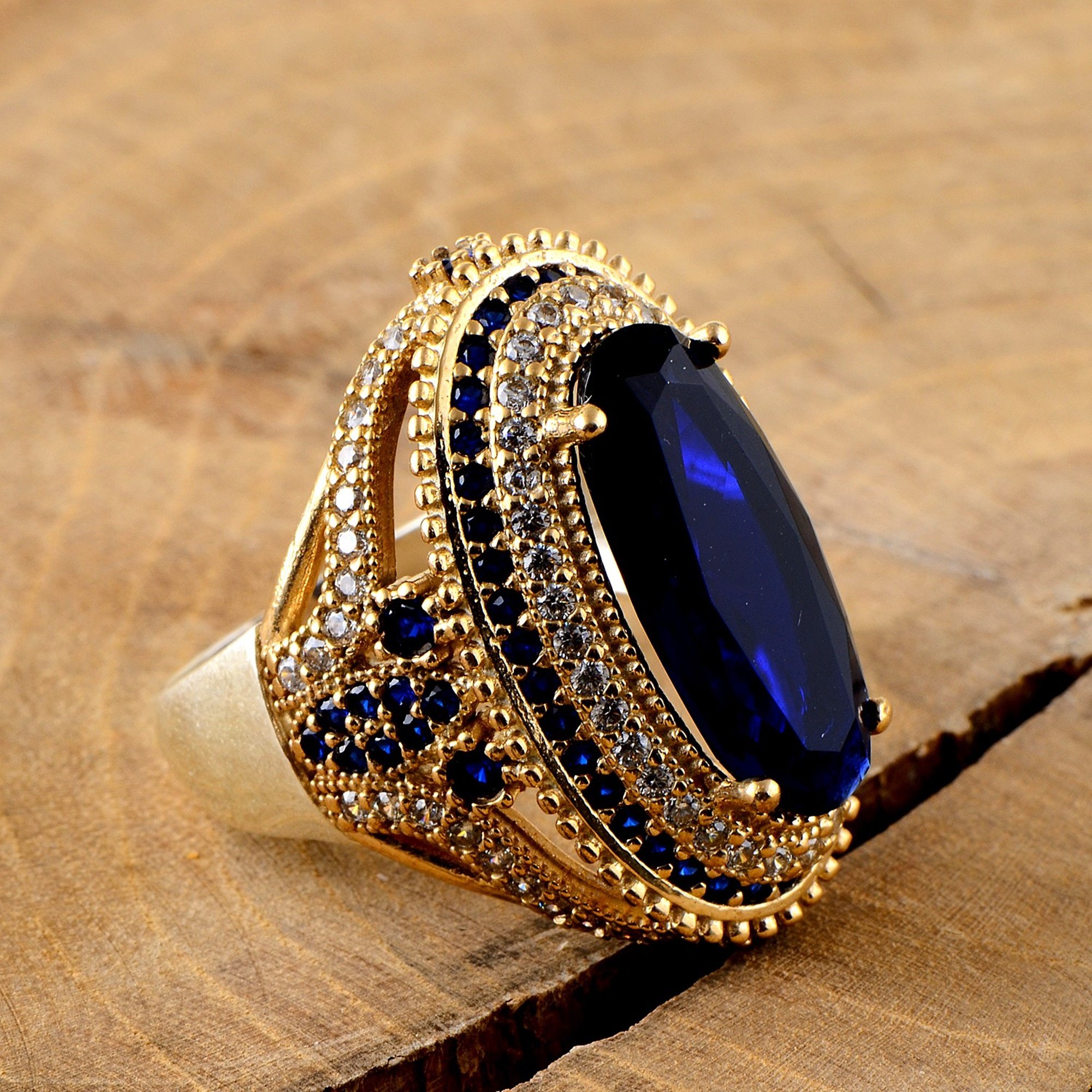 Silver Women's Ring With Sapphire 