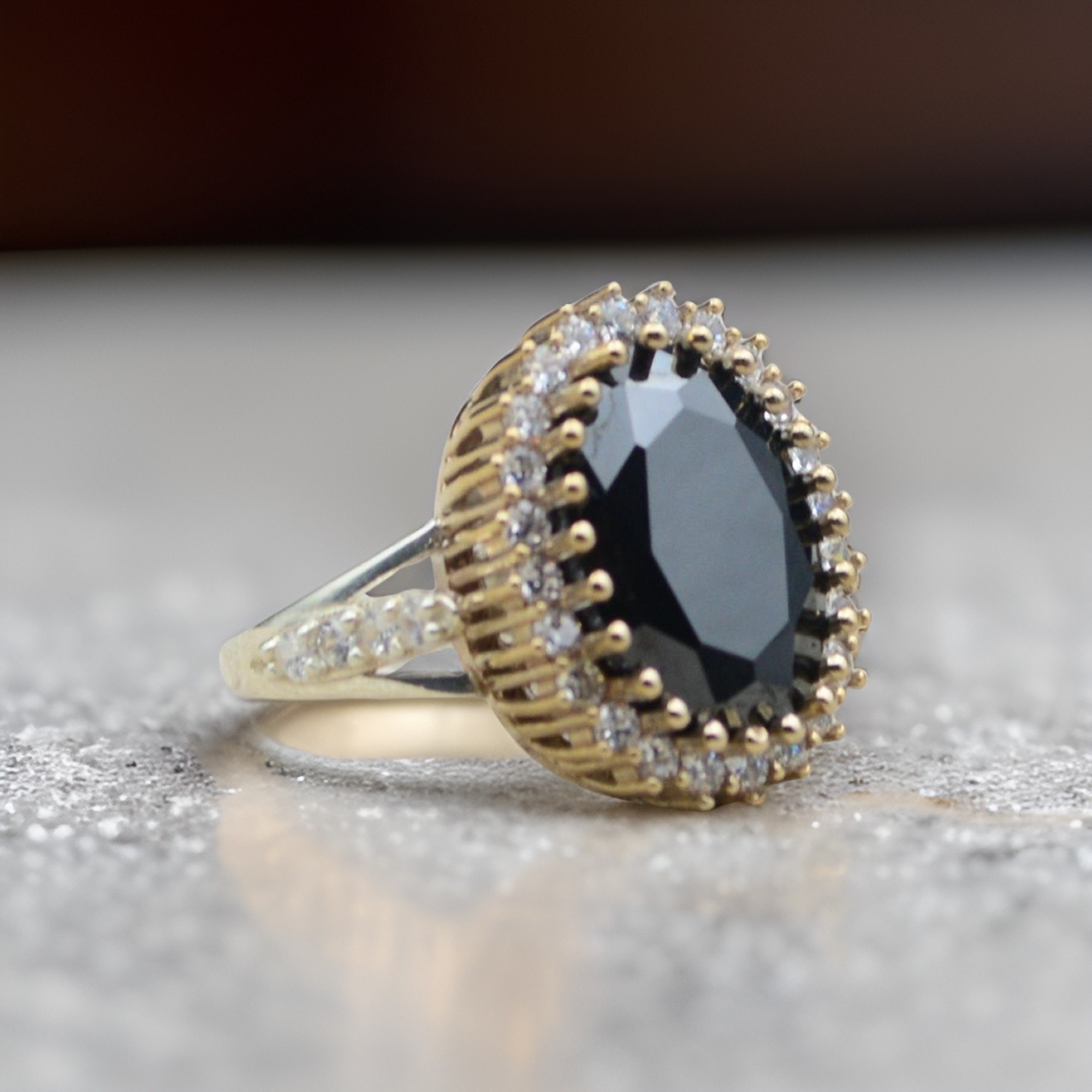 Silver Women's Ring Onyx Stone