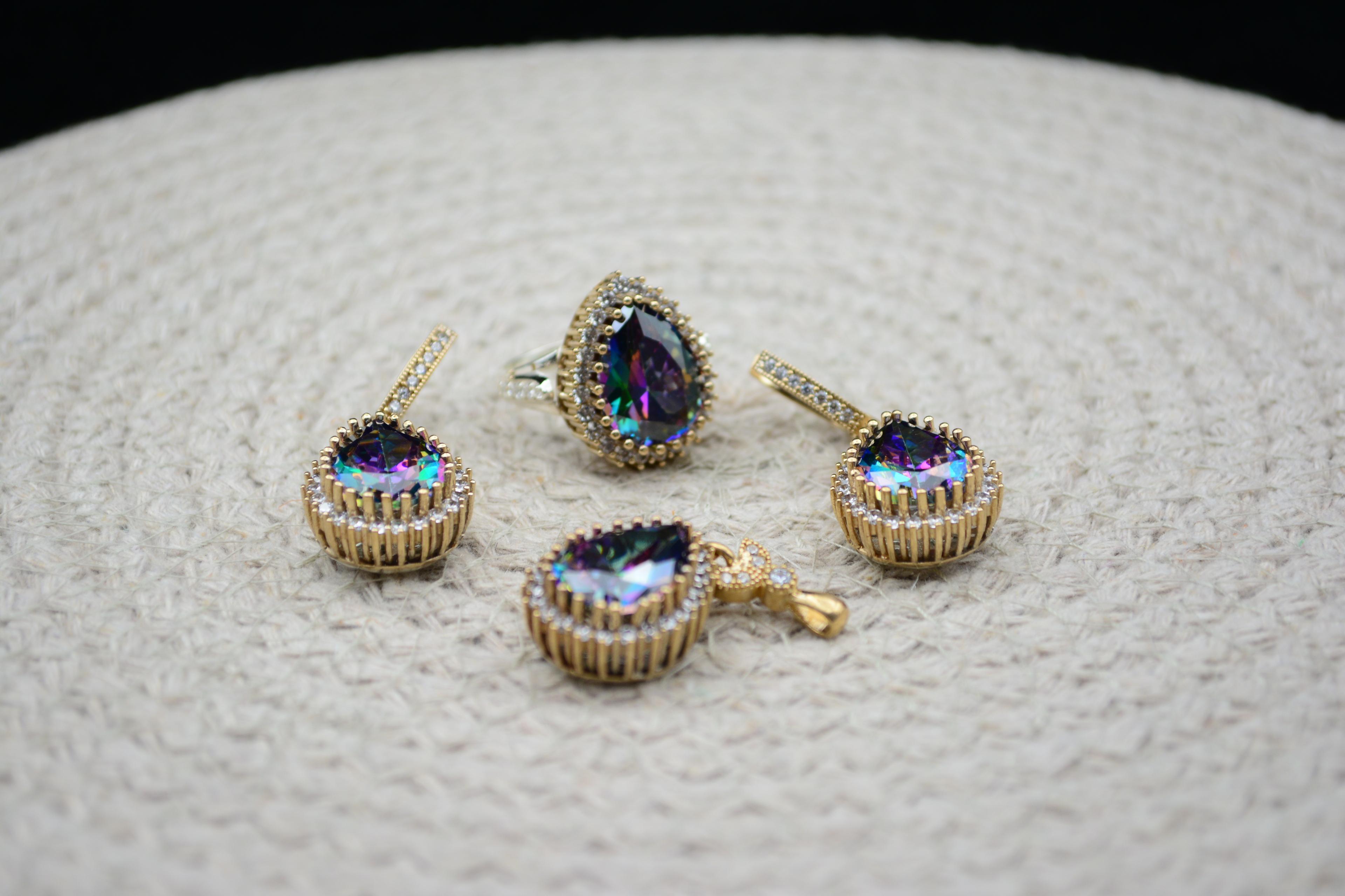 Mystic Topaz Stone Women's Set