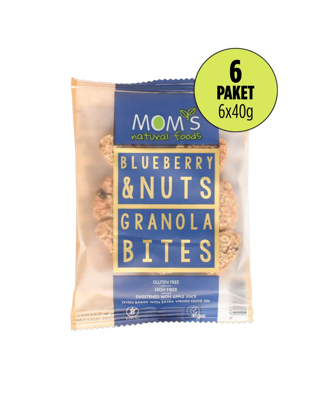 6'lı Glutensiz Granola Bites Yaban Mersini & Yemiş 6x40g