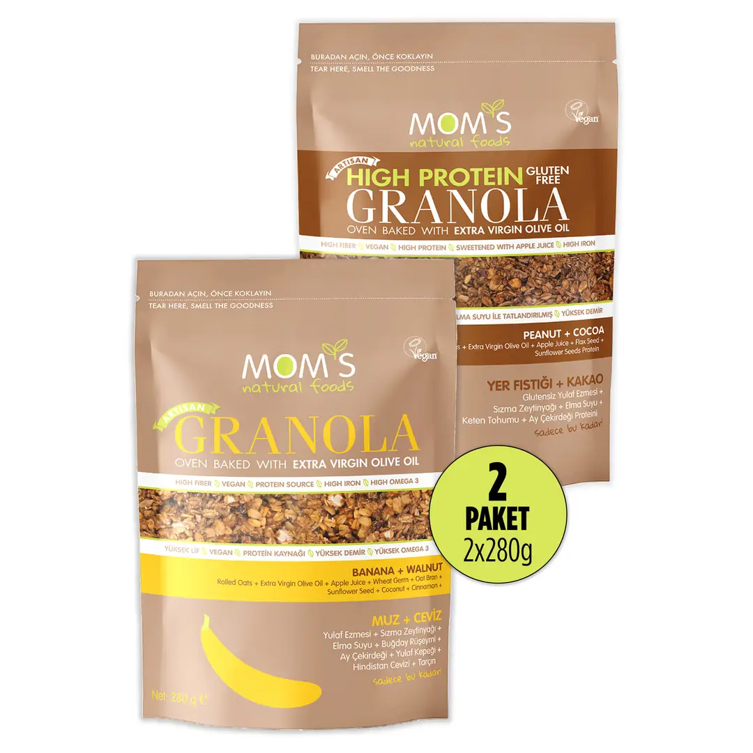 2'Lİ GRANOLA MUZ CEVİZ 280G YER FISTIKLI 280G