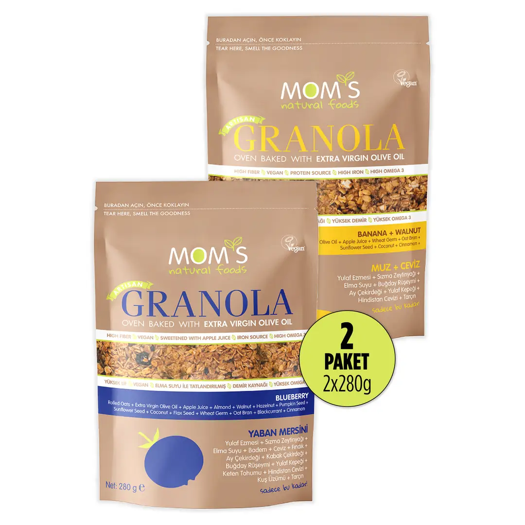 2'Lİ GRANOLA YABAN MERSİNİ 280 G MUZ CEVİZ 280 G