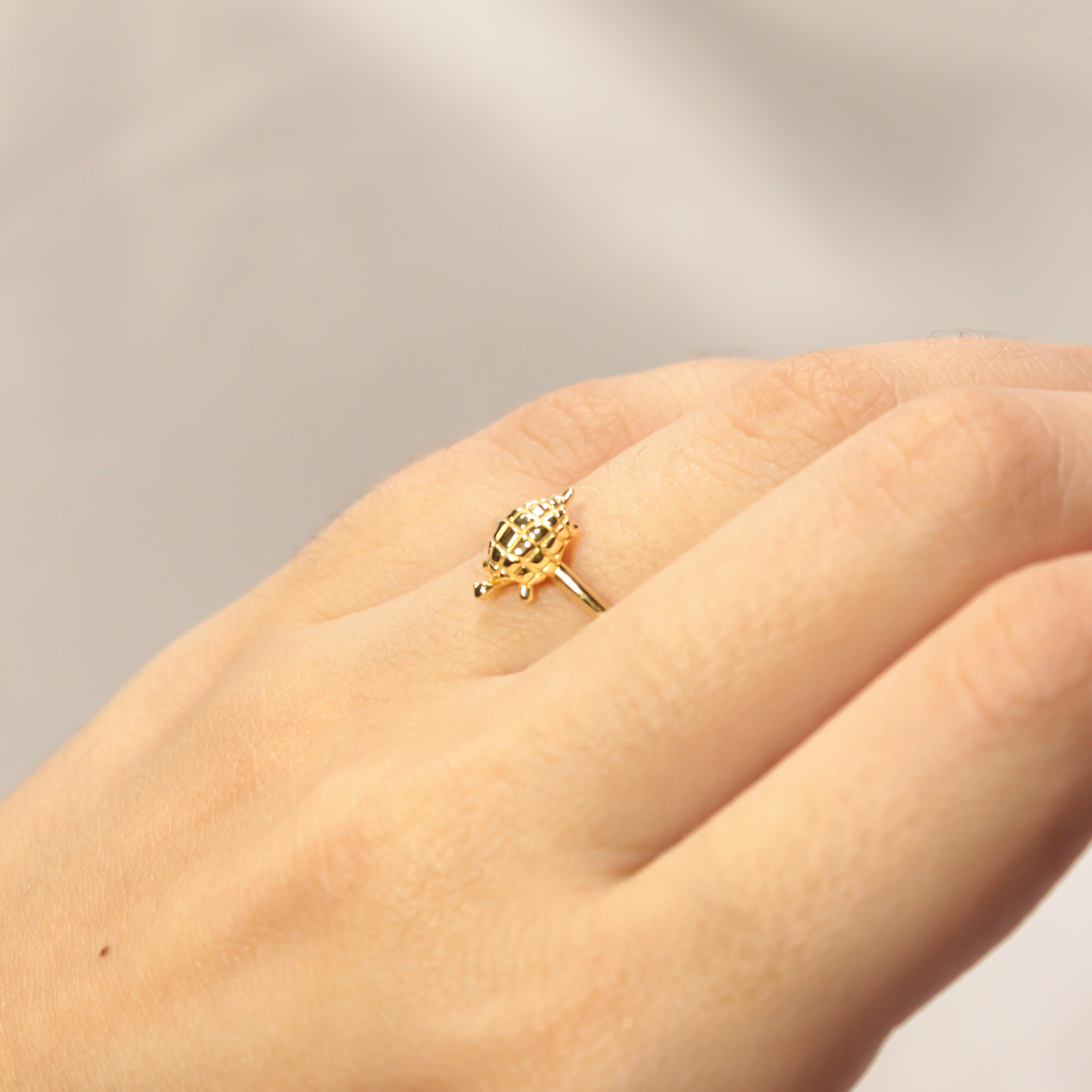 14 Ayar Kaplumbağa Yüzük