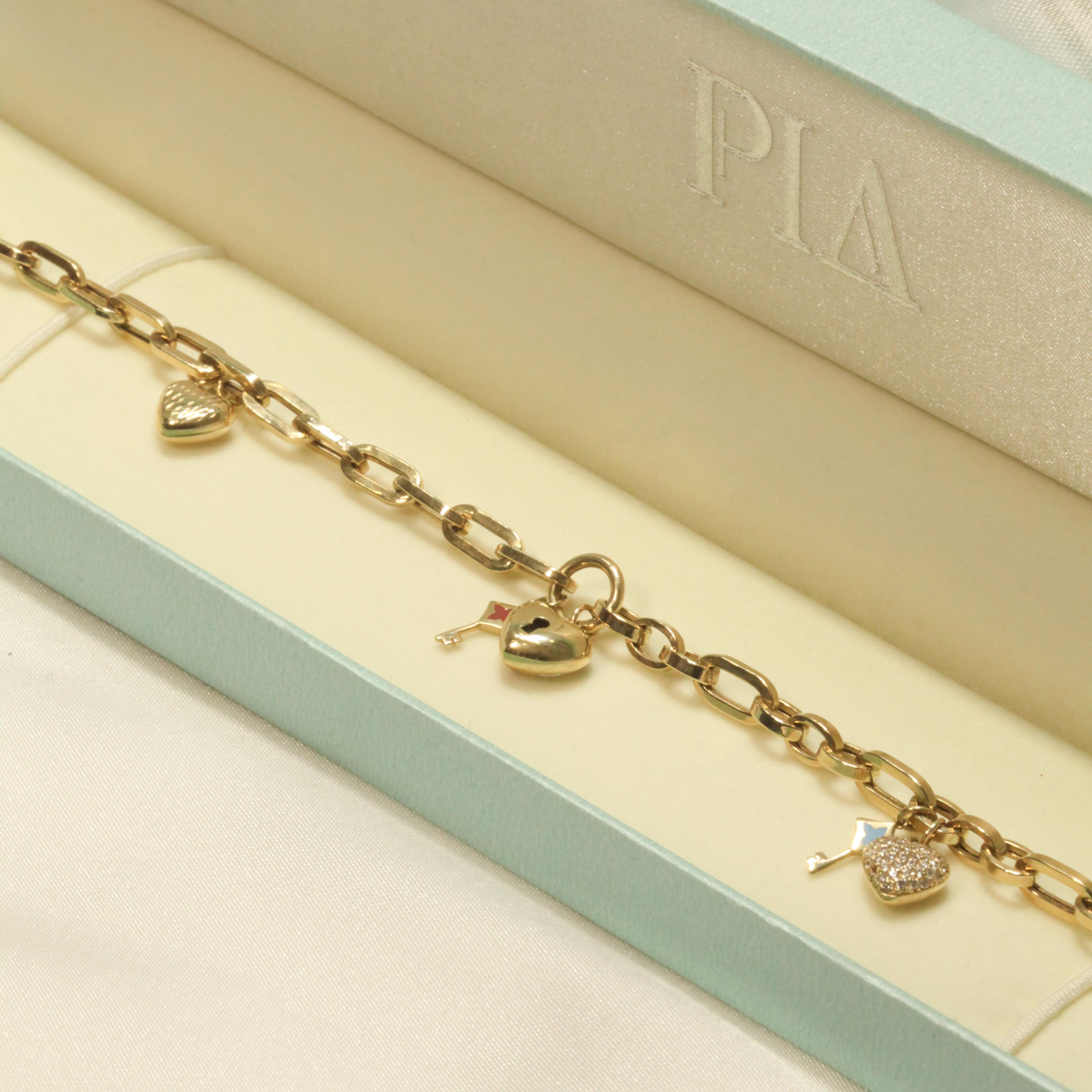 14 Ayar Cetaş Anahtar Charmlı Bileklik