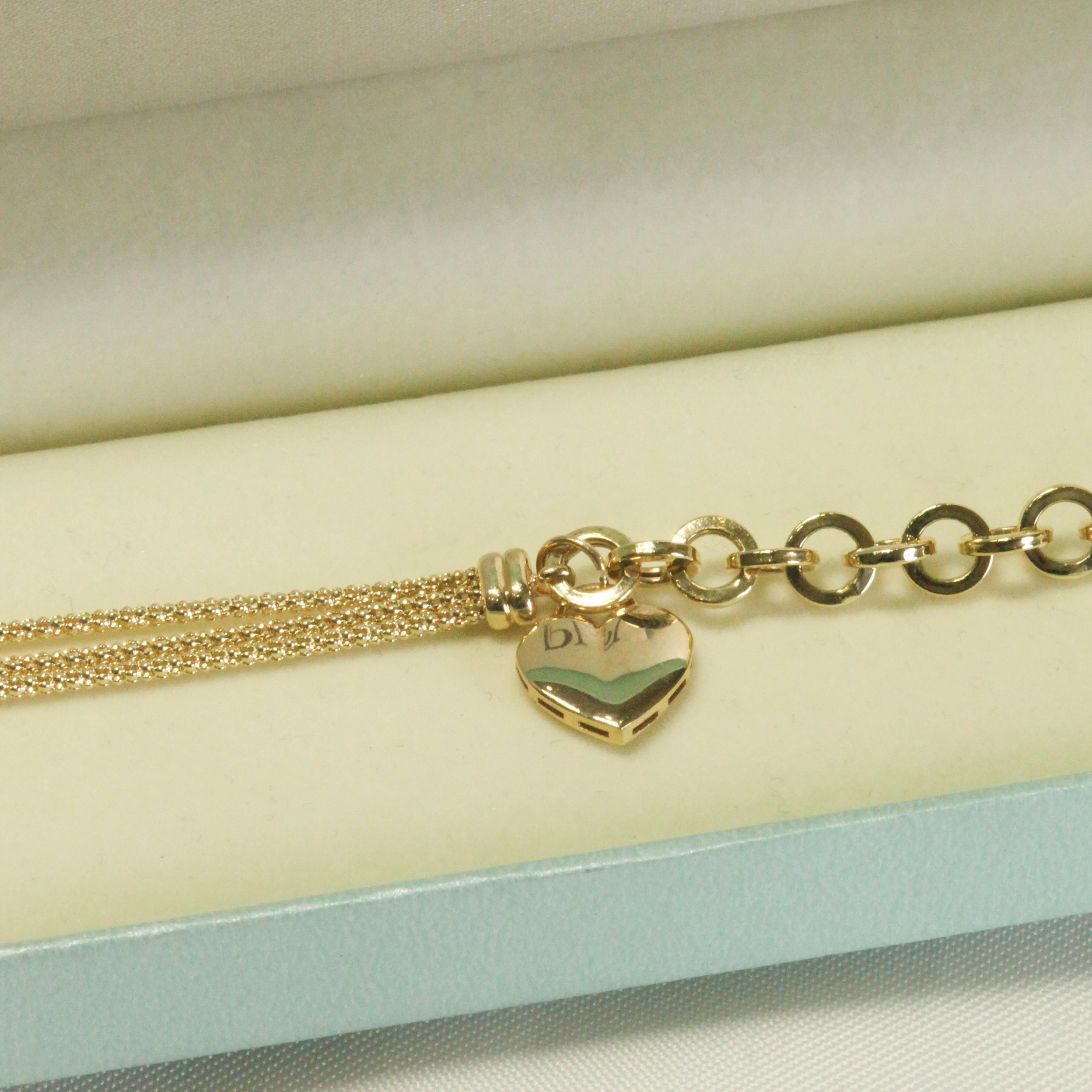 14 AYAR İÇİ DOLU KALP CHARMLI BİLEKLİK