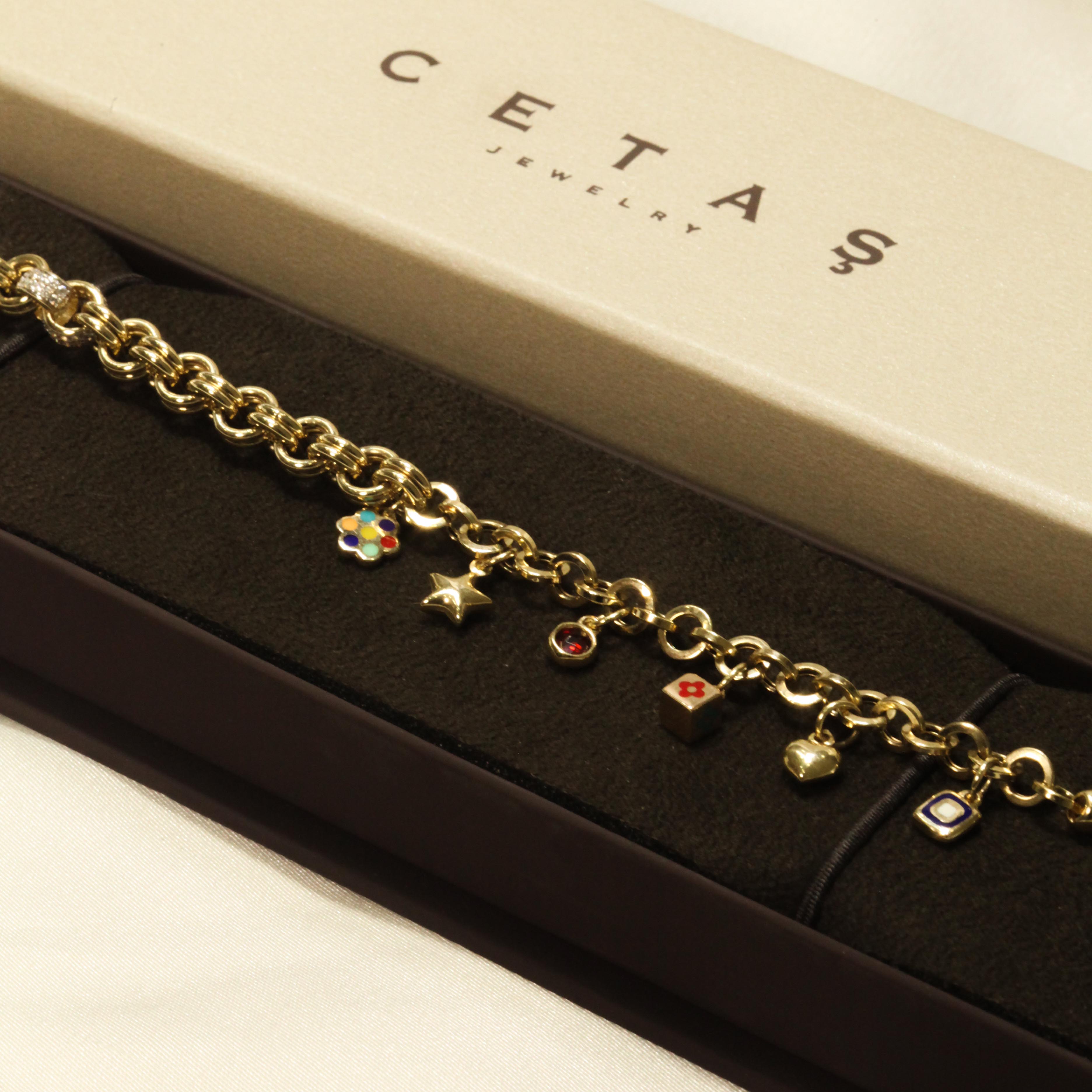 14 Ayar Cetaş Charmlı Bileklik