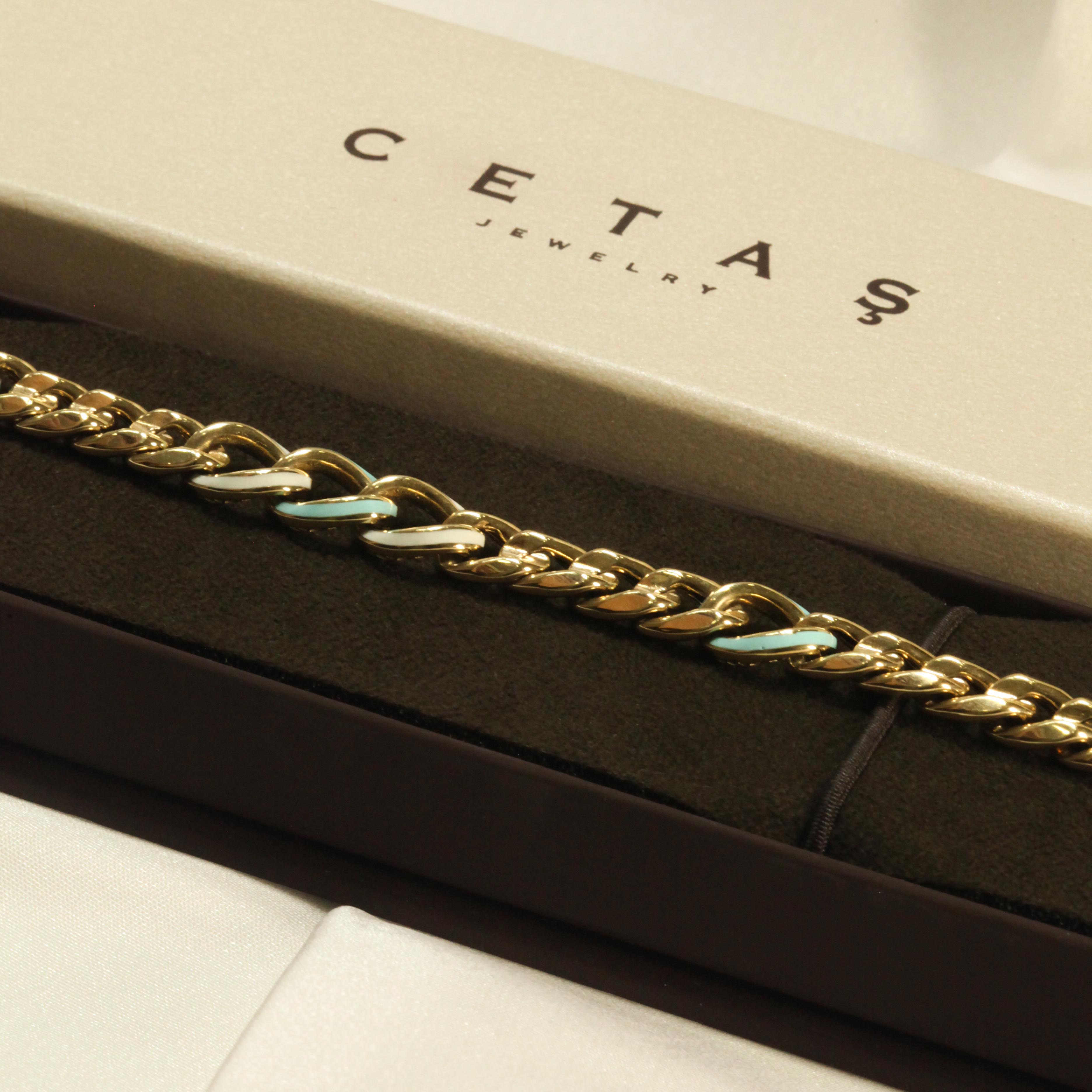 14 Ayar Cetaş Mavi Mineli Curp Halka Bileklik