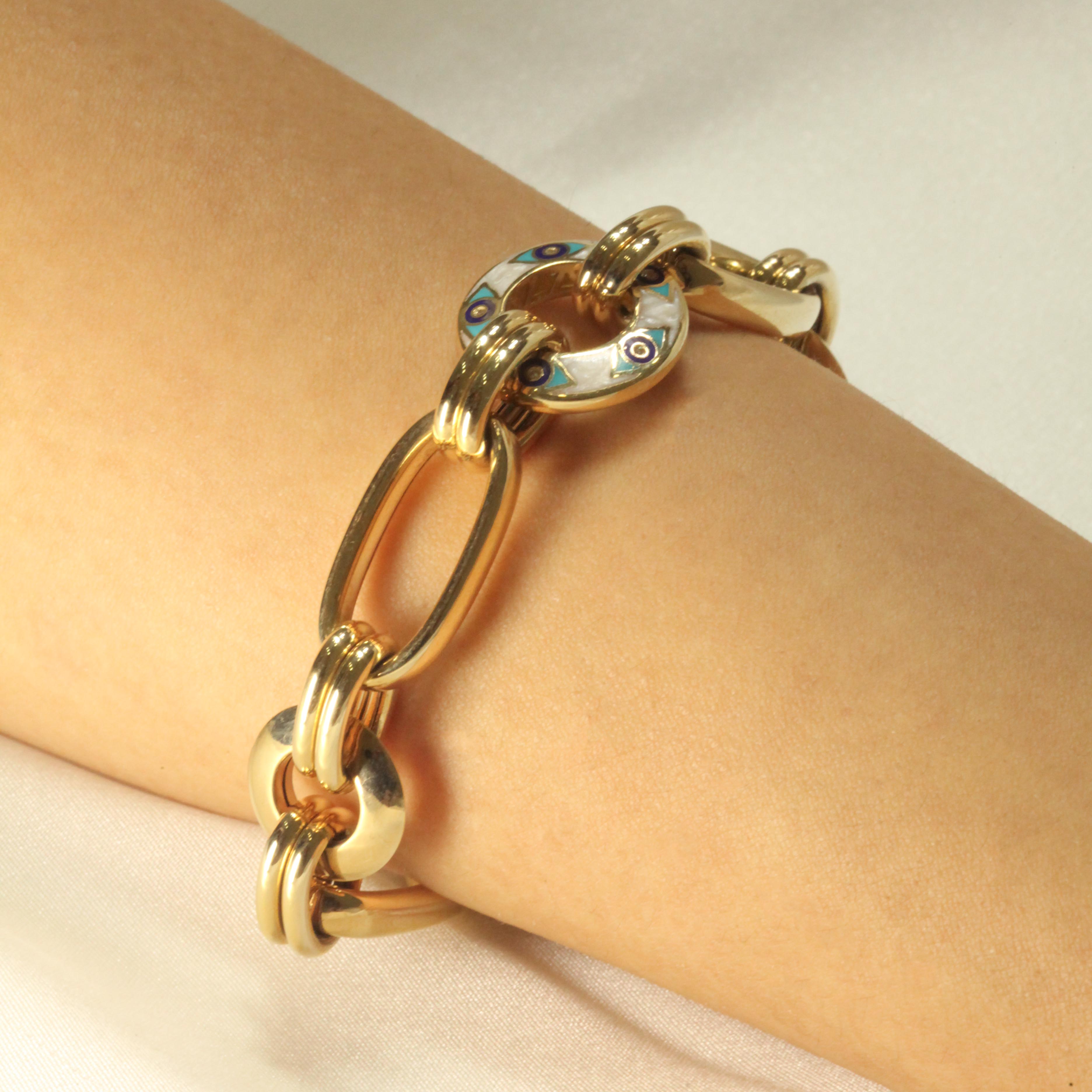 14 Ayar Cetaş Nazar Figürlü Fortuna Koleksiyonu Bileklik