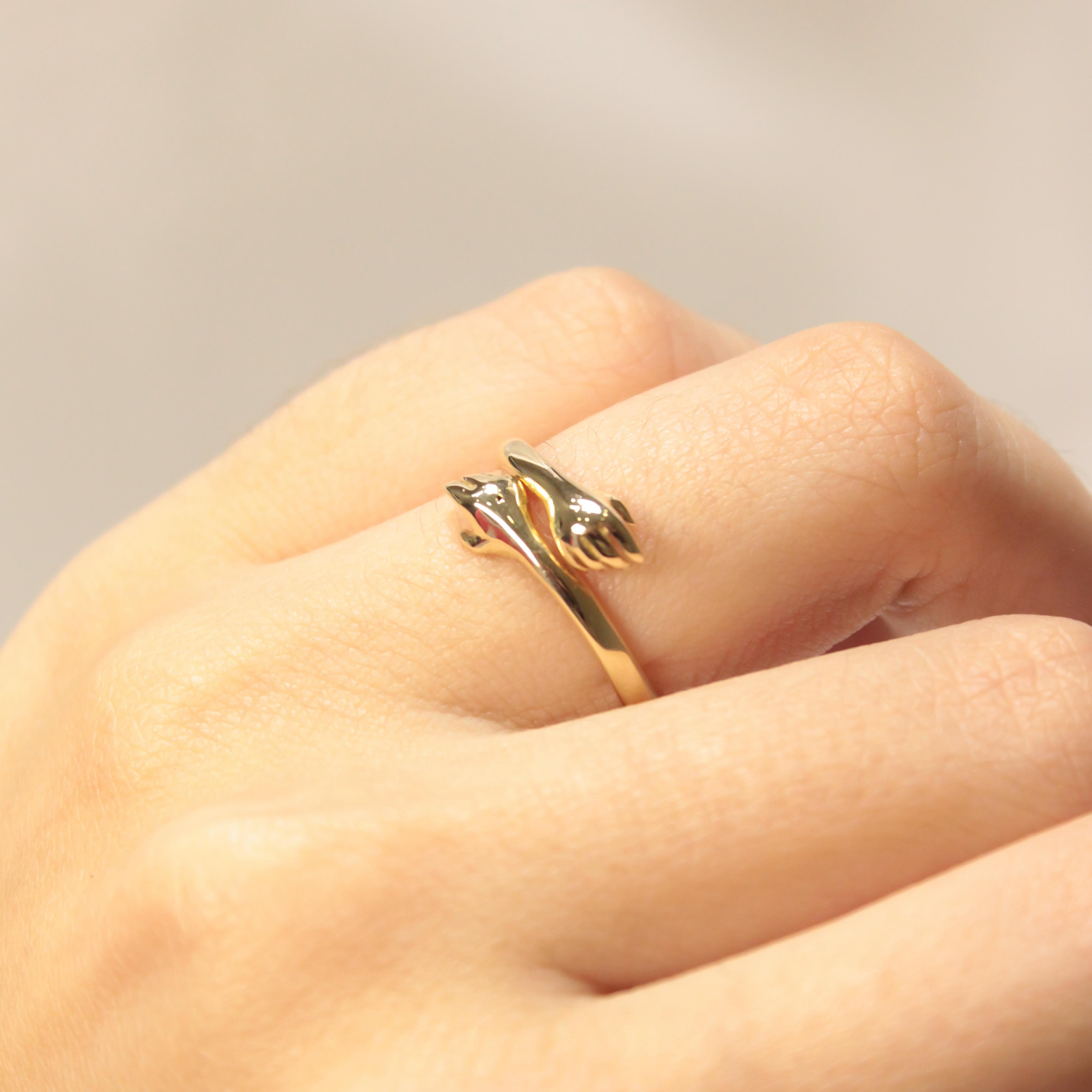 14 Ayar Sarılan El Yüzük