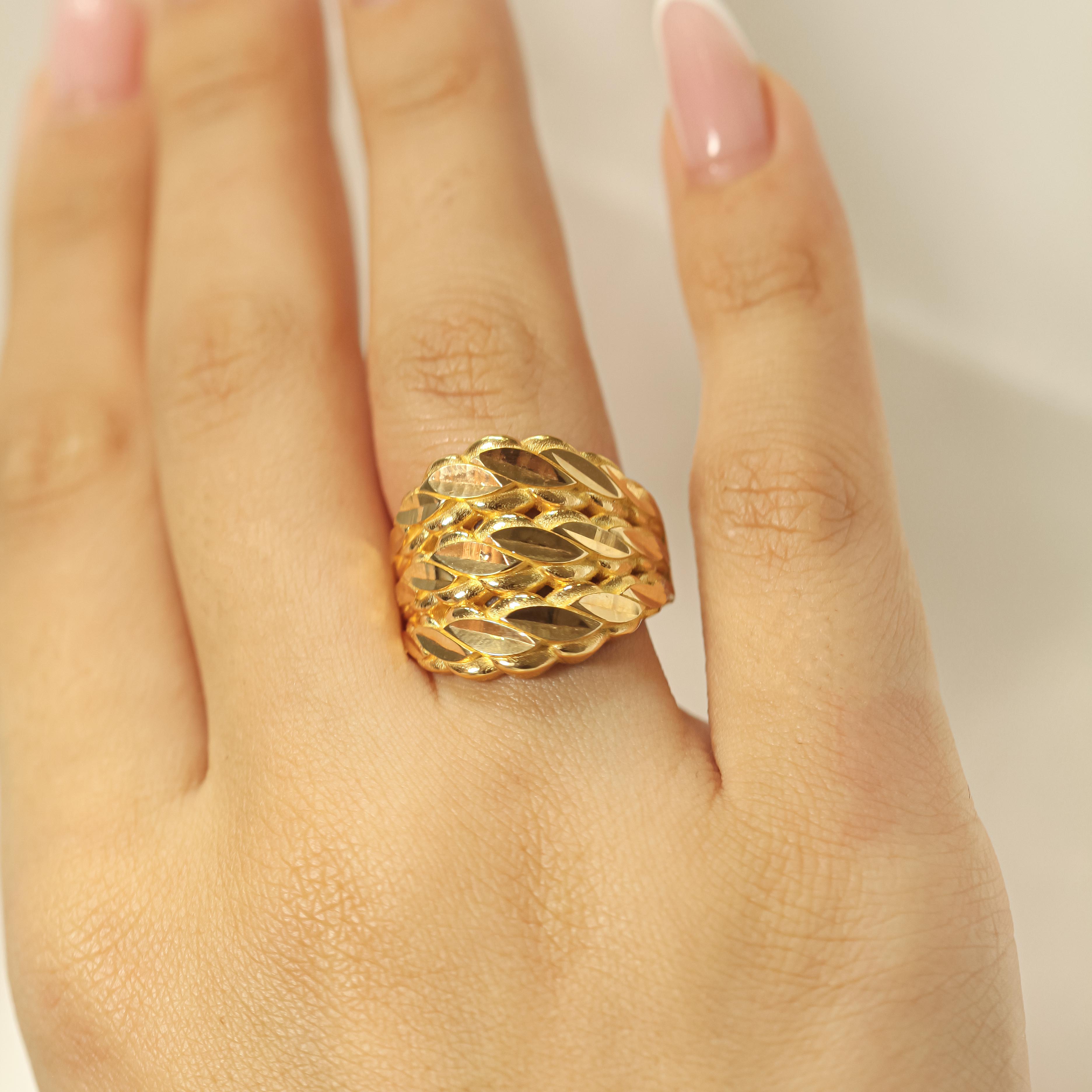 22 Ayar Üçlü Burma Yüzük