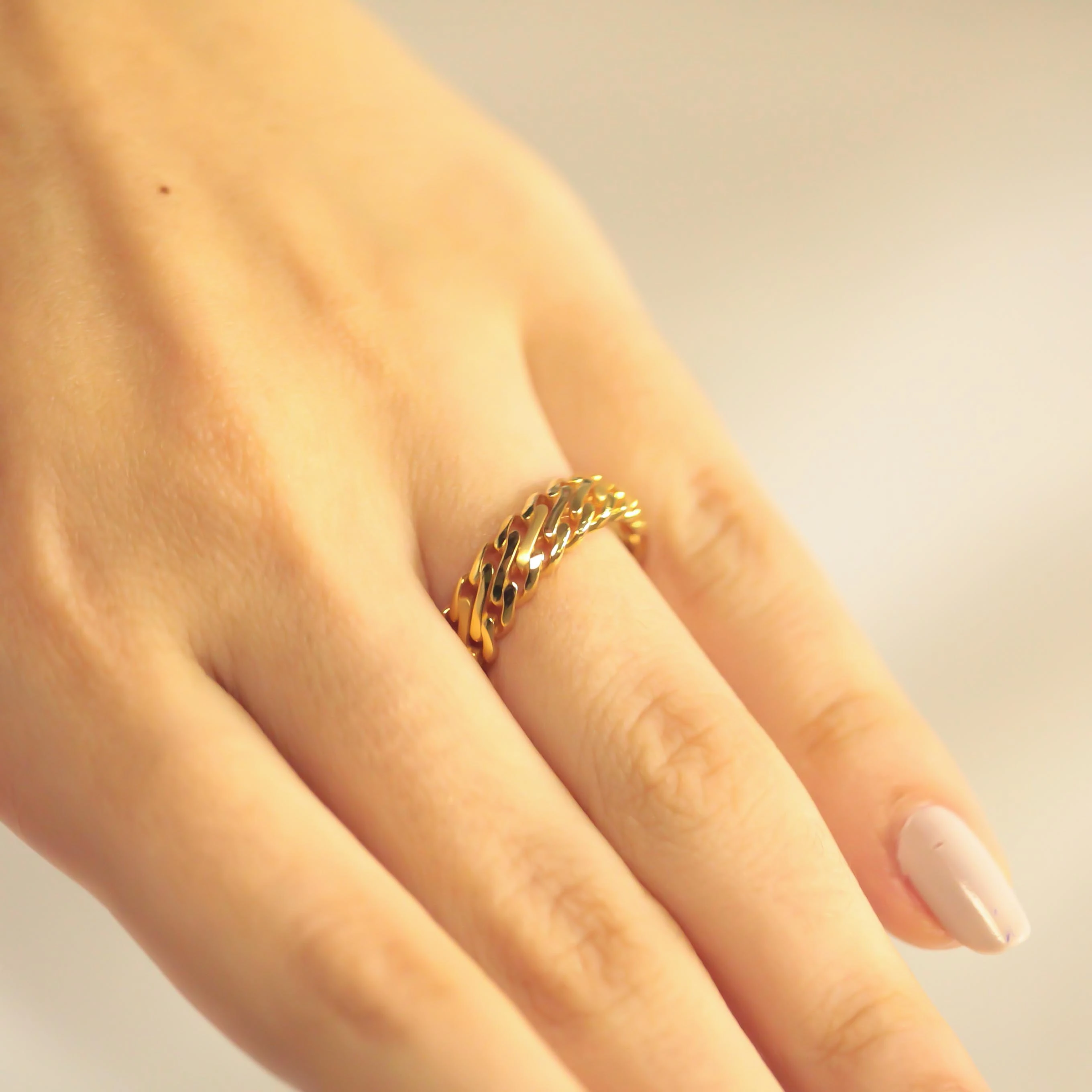 22 Ayar El Örgüsü İşlemeli Altın Fantezi Yüzük