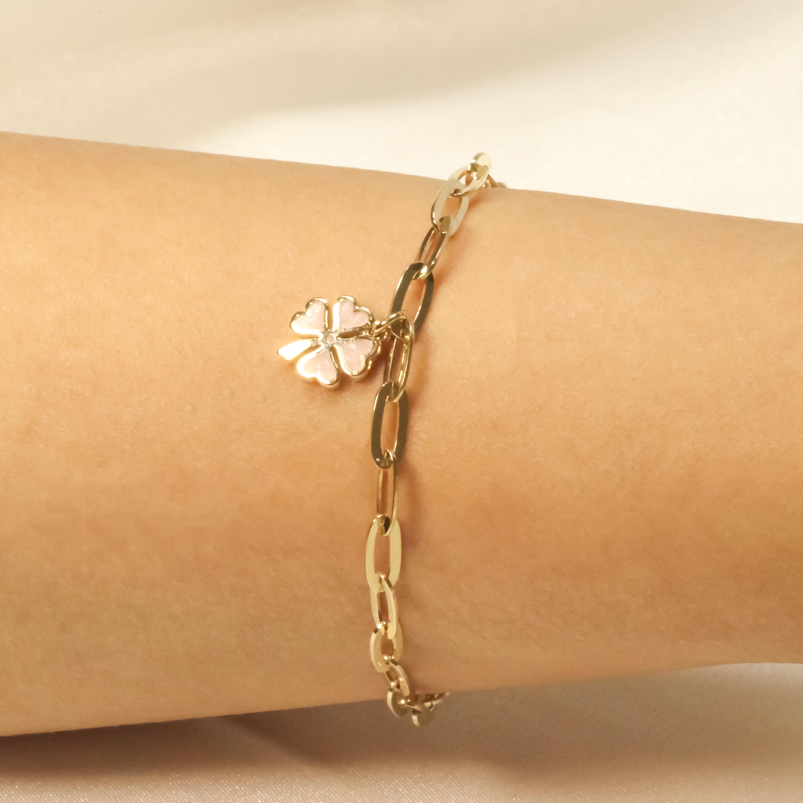 14 Ayar Cetaş Ataç Yoncalı Bileklik