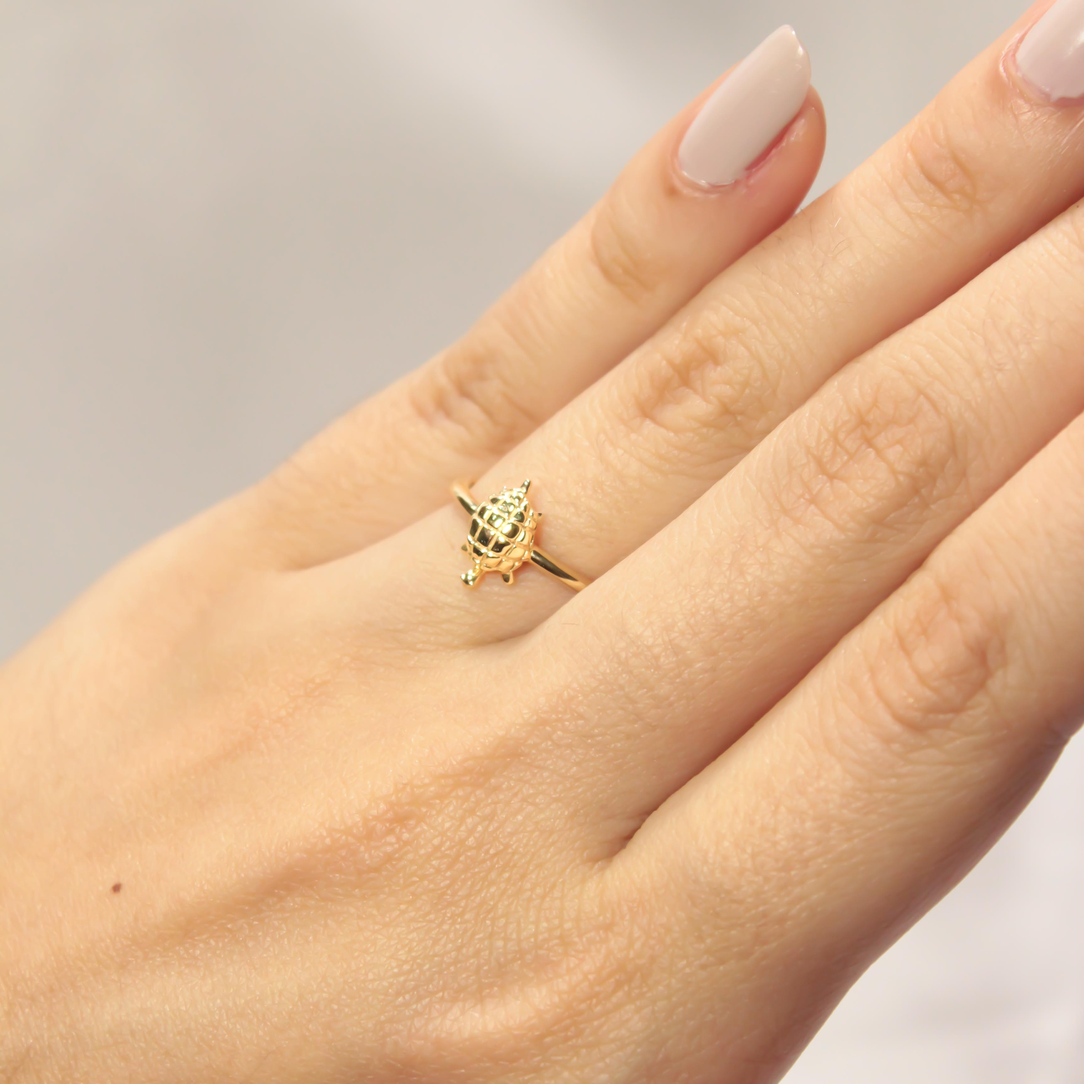 14 Ayar Kaplumbağa Yüzük