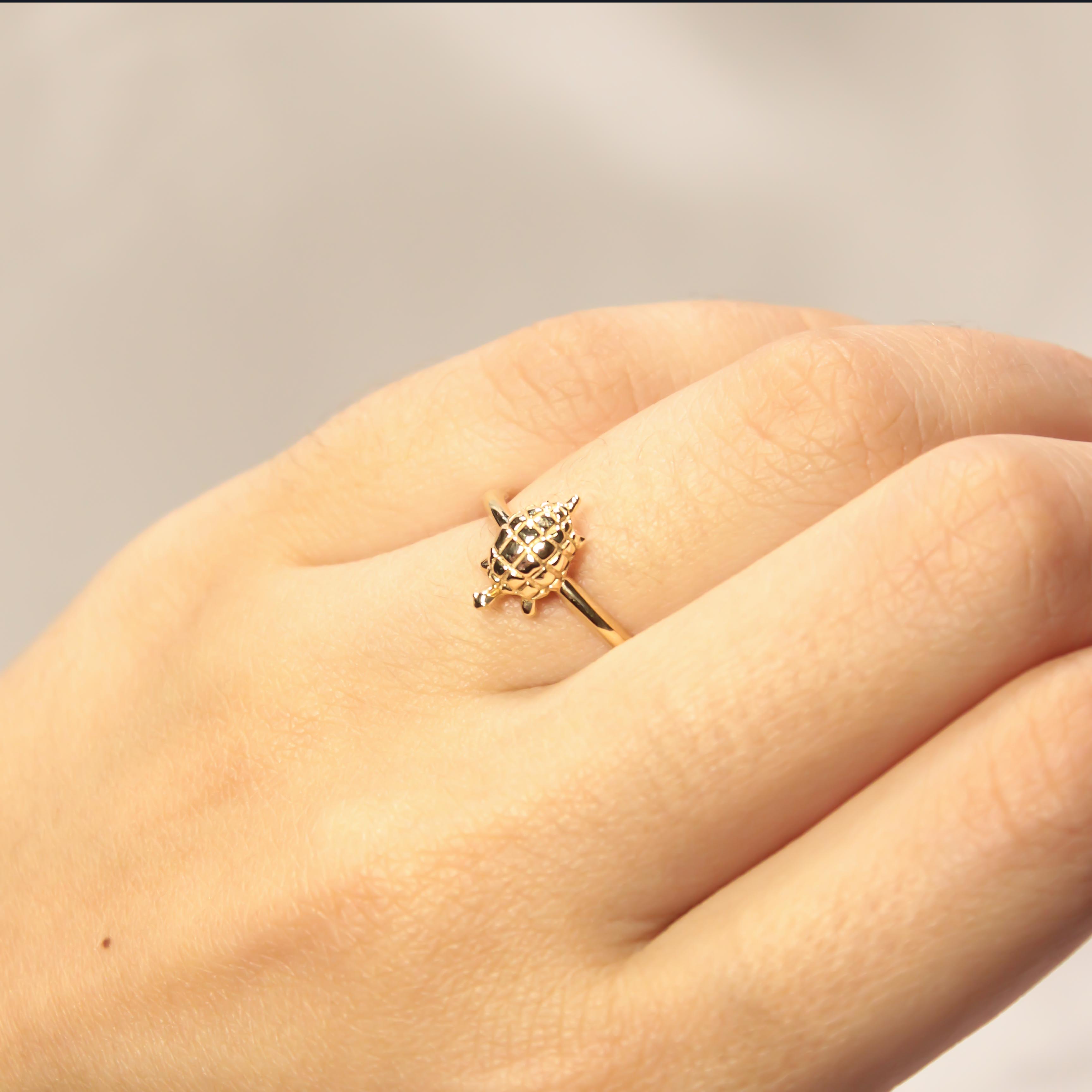 14 Ayar Kaplumbağa Yüzük