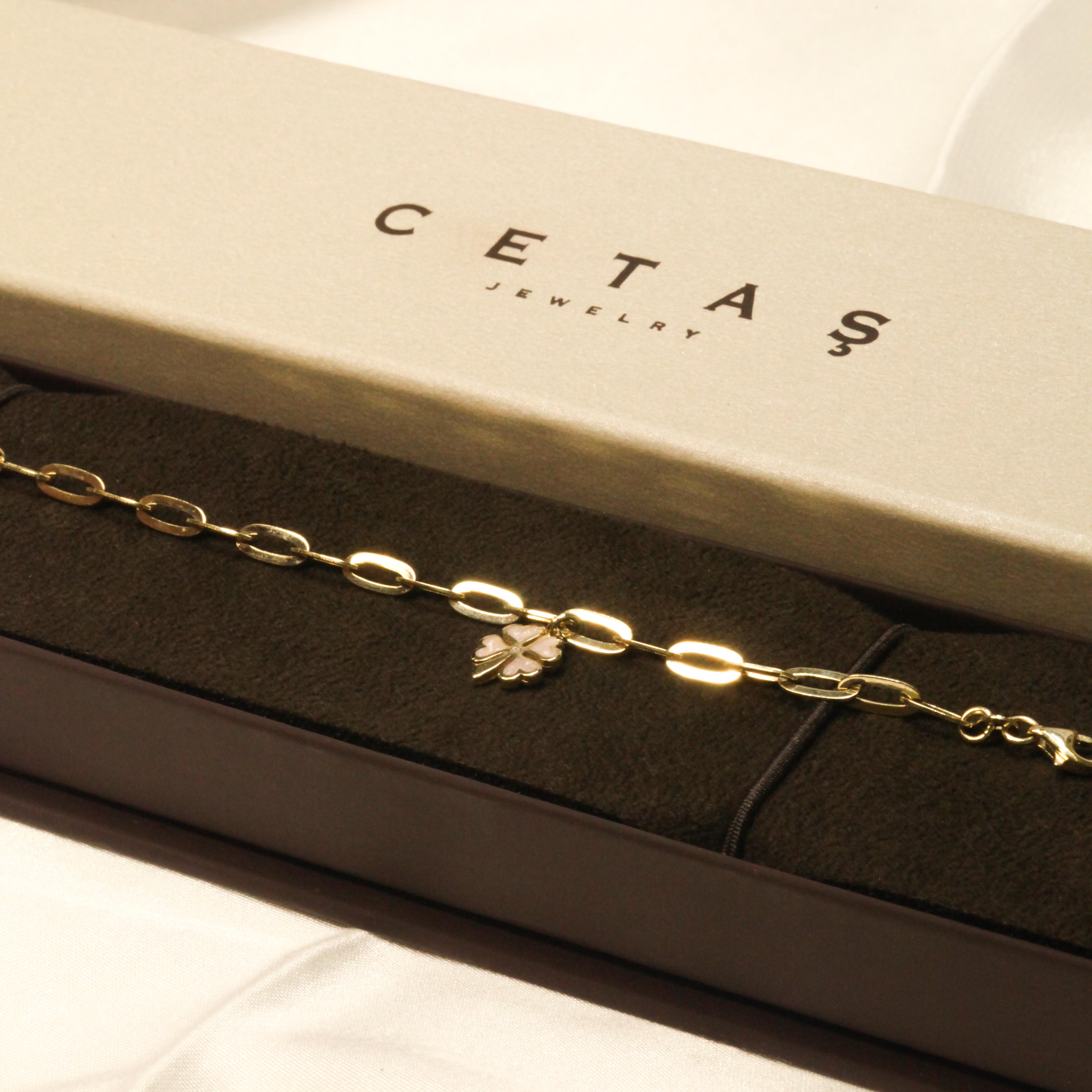 14 Ayar Cetaş Ataç Yoncalı Bileklik