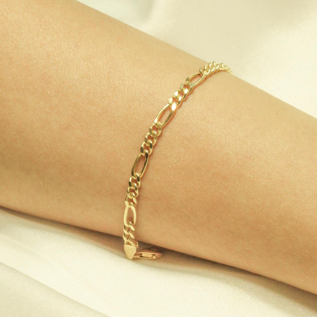 14 AYAR FİGARO MODEL UNİSEX ZİNCİR BİLEKLİK