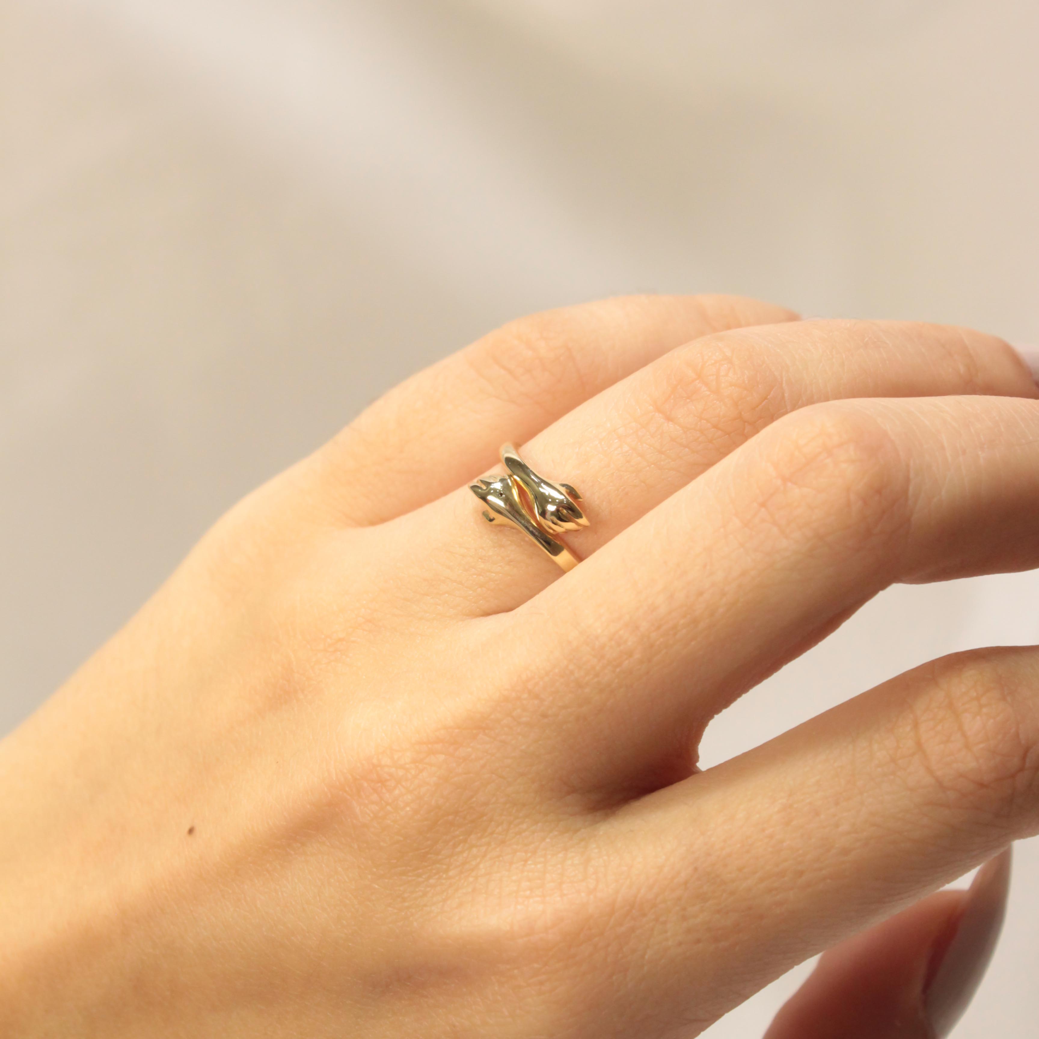 14 Ayar Sarılan El Yüzük