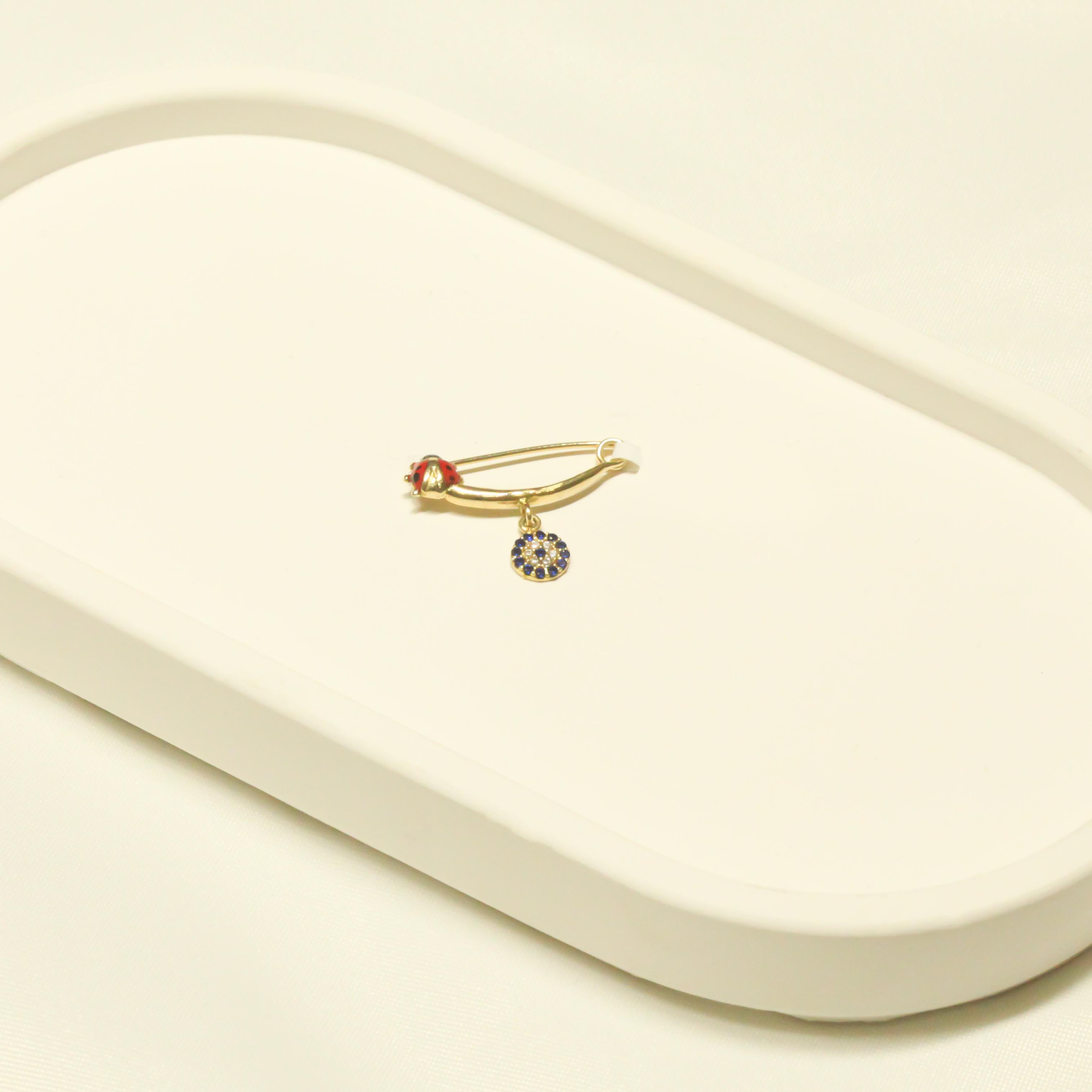 14 AYAR NAZAR BONCUKLU UĞUR BÖCEKLİ BEBEK İĞNESİ