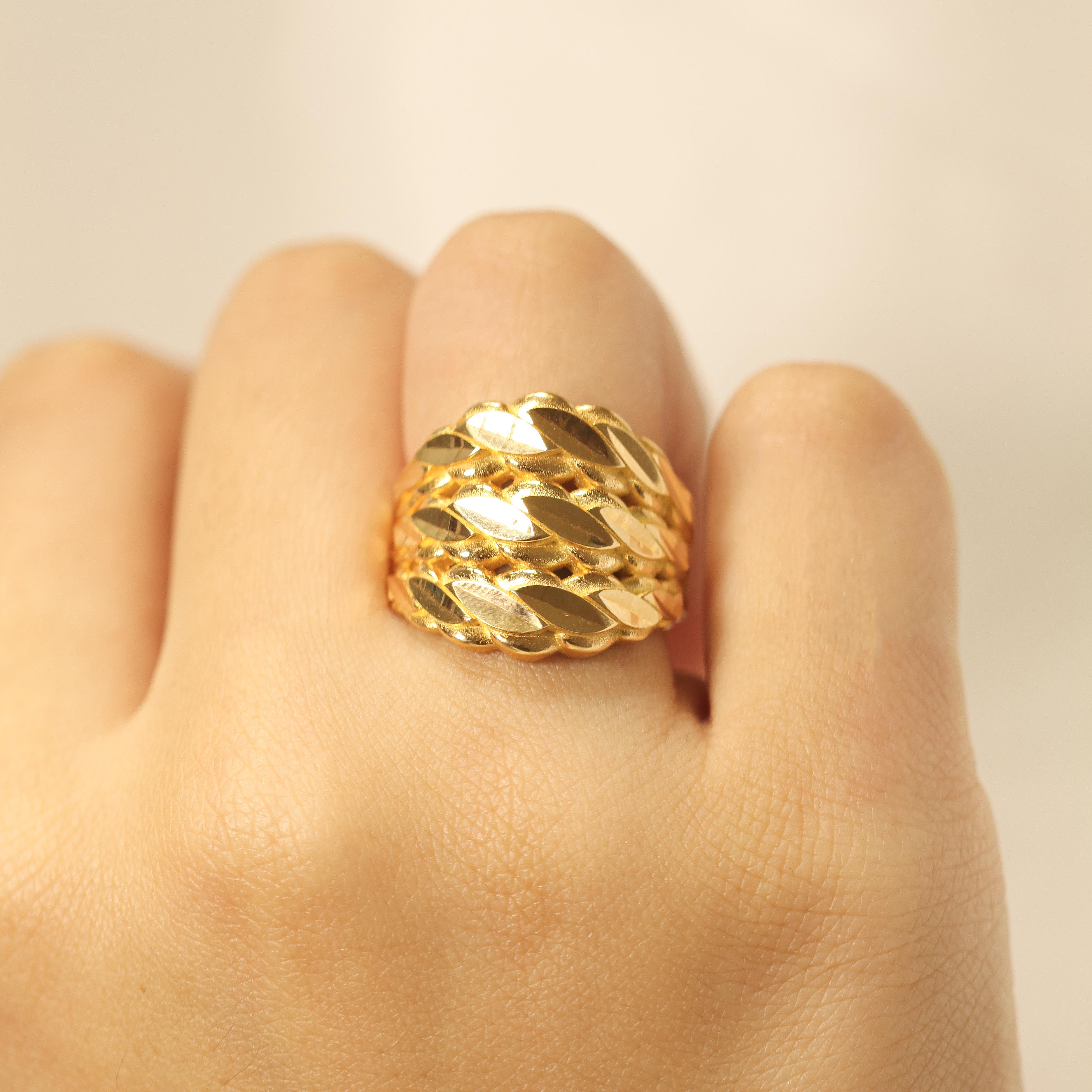 22 Ayar Üçlü Burma Yüzük