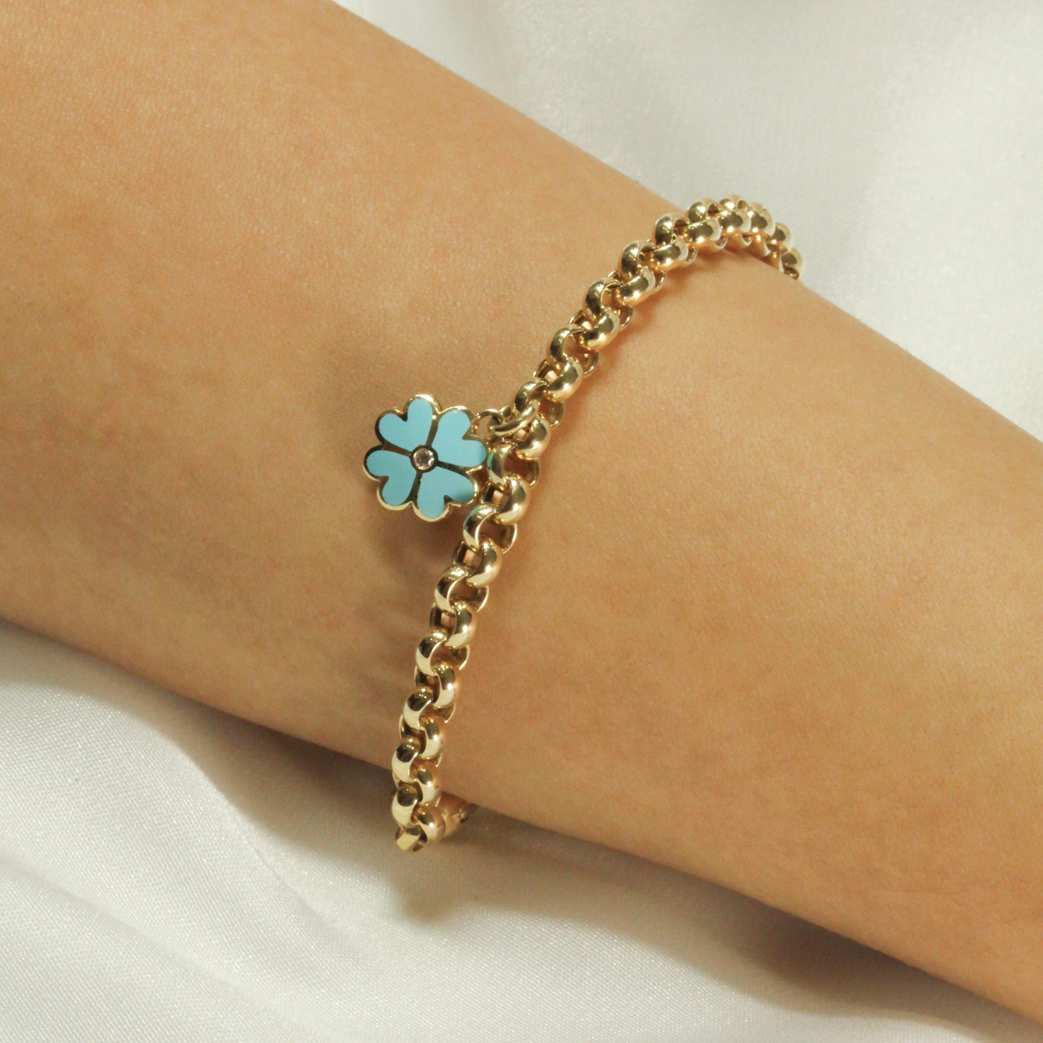 14 Ayar Cetaş Yoncalı Bileklik