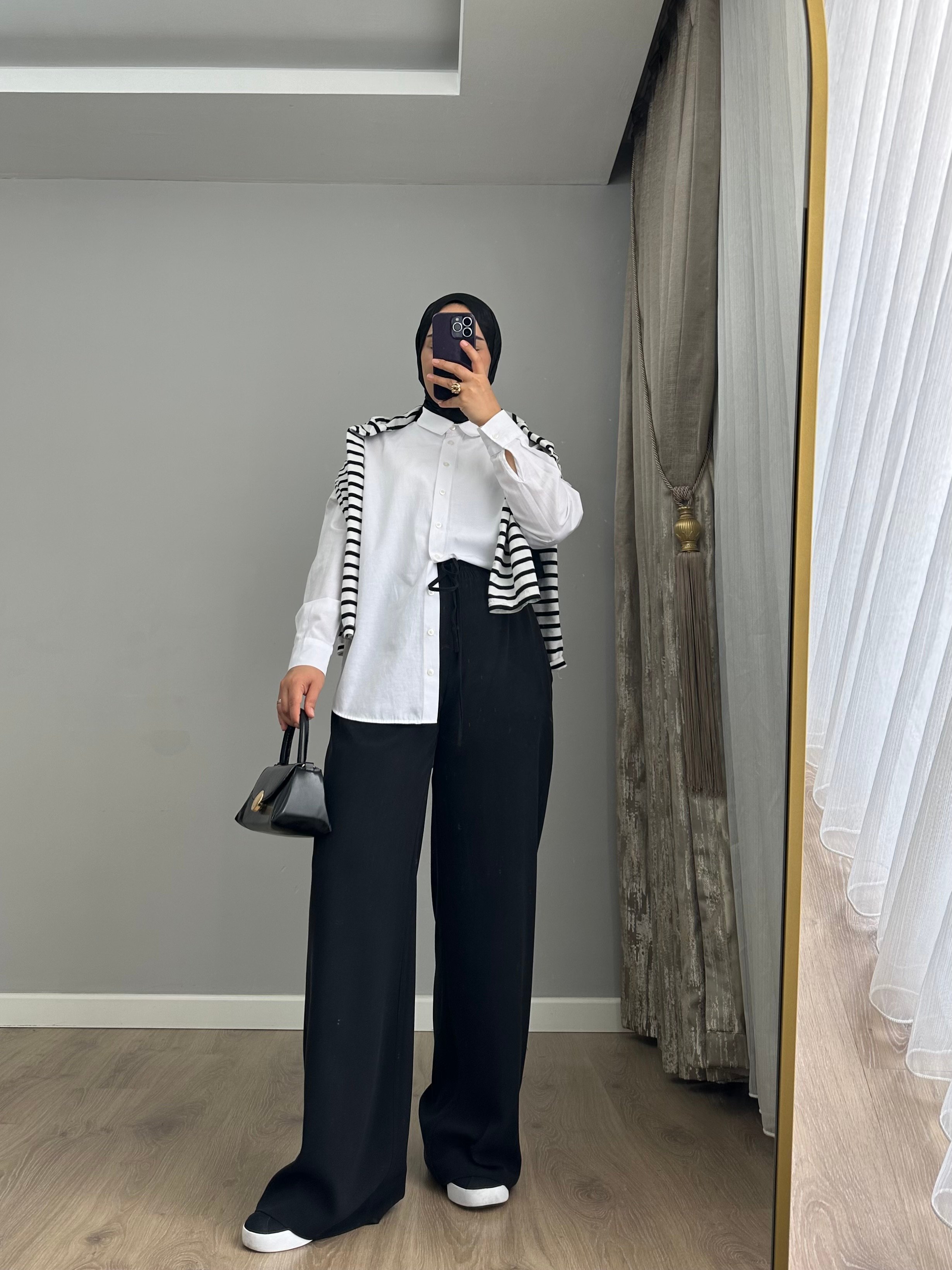 STRADİVARİUS MARKA PREMİUM GABARDİN BELİ LASTİKLİ PANTOLON