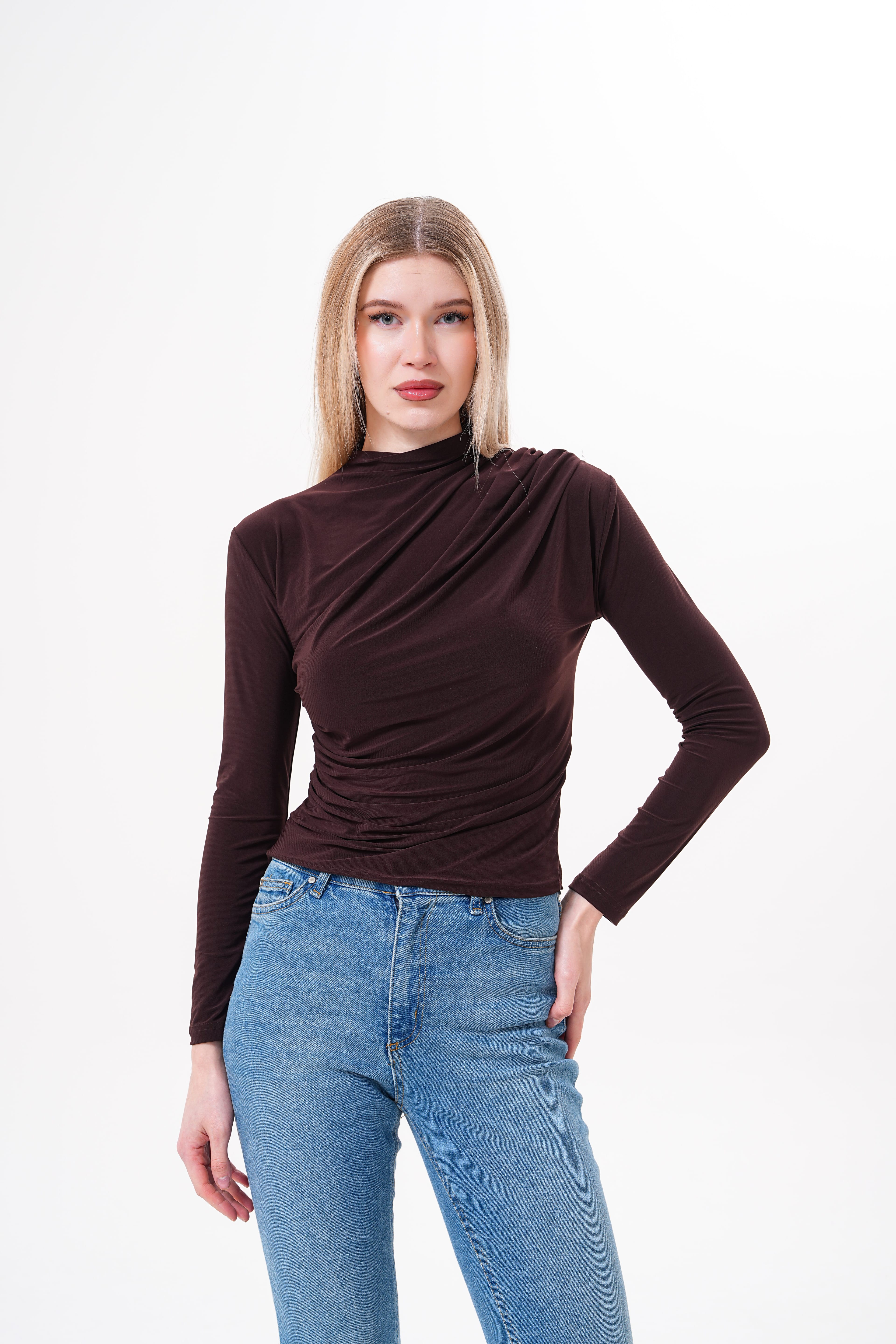 SANDY DRAPELİ BLUZ/BADİ