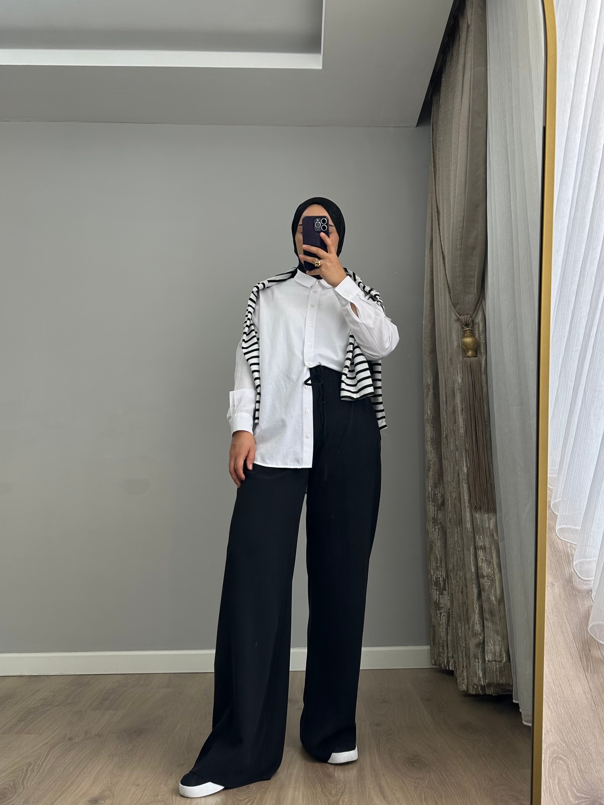 STRADİVARİUS MARKA PREMİUM GABARDİN BELİ LASTİKLİ PANTOLON