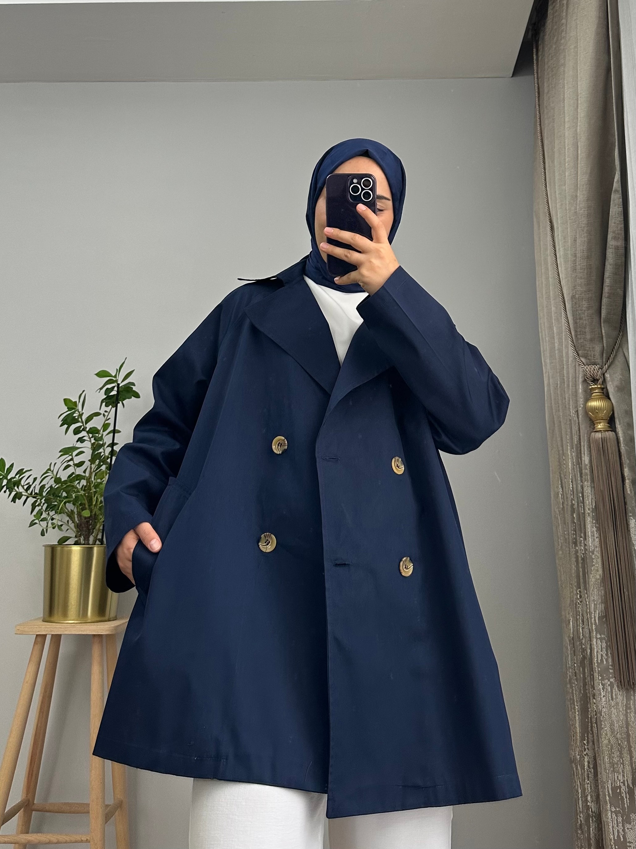 GABARDİN OVERSİZE TRENÇKOT