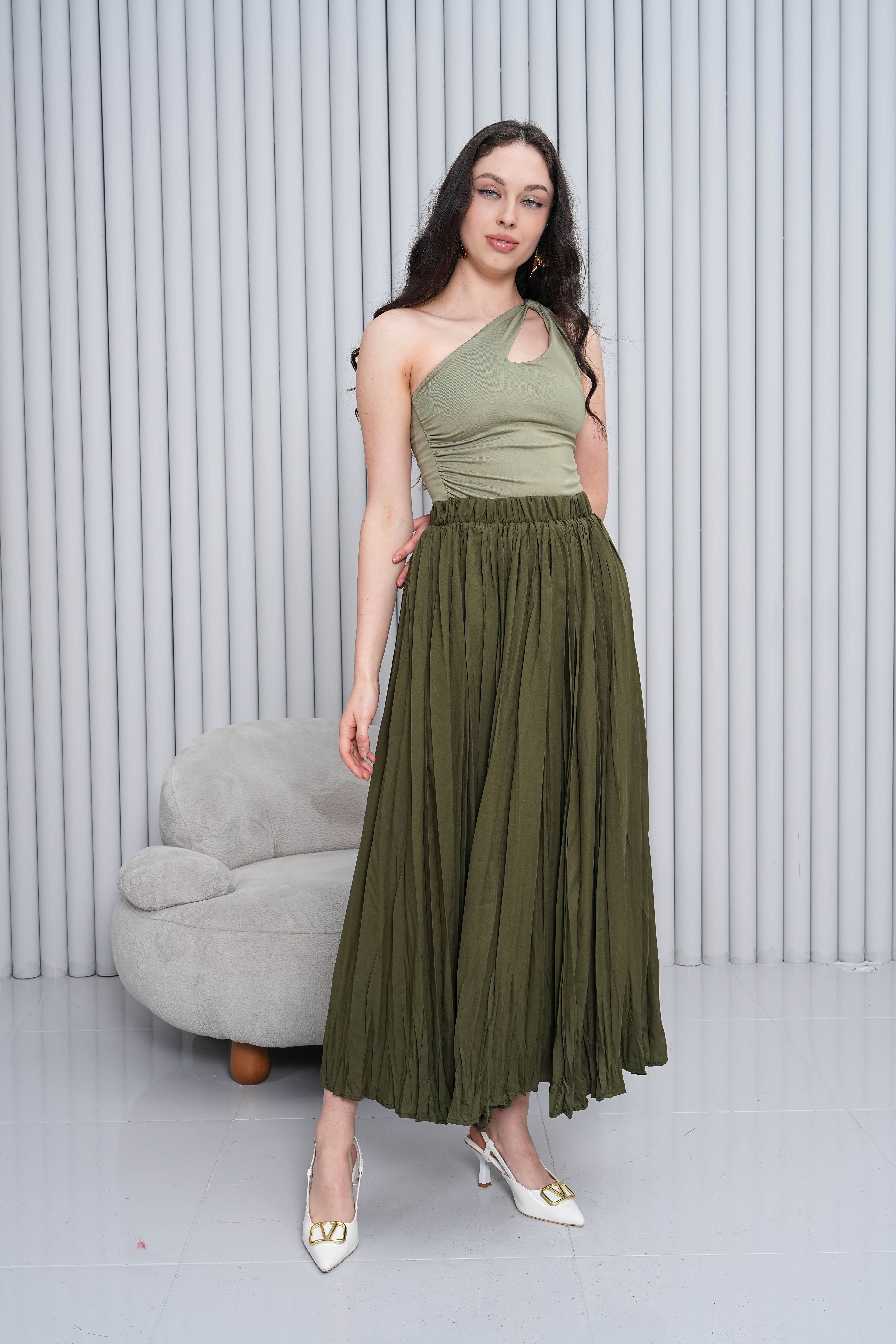  KADIN BELİ LASTİKLİ ASTARLI MAXİ BOY KRAŞ ETEK 