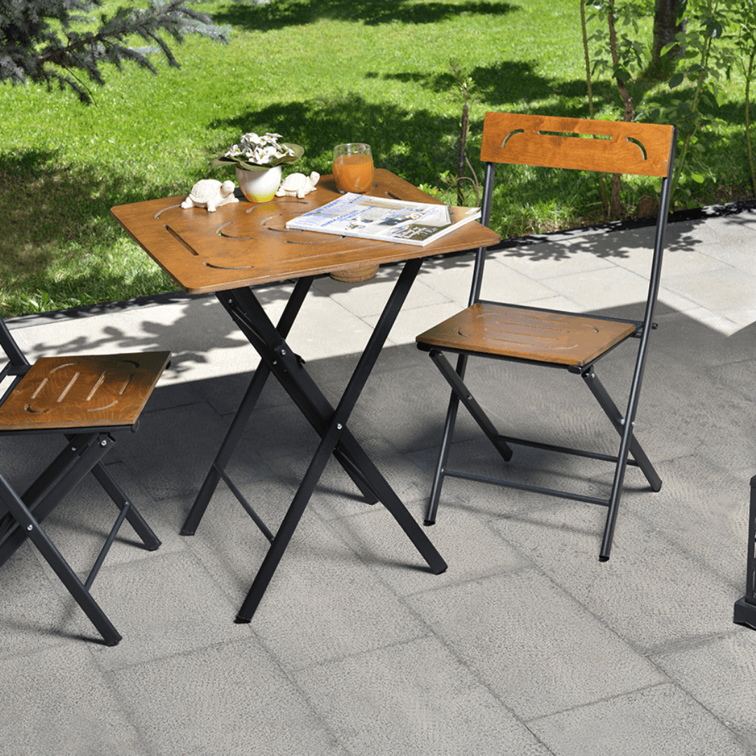 Ceviz Göbekli Bistro Set