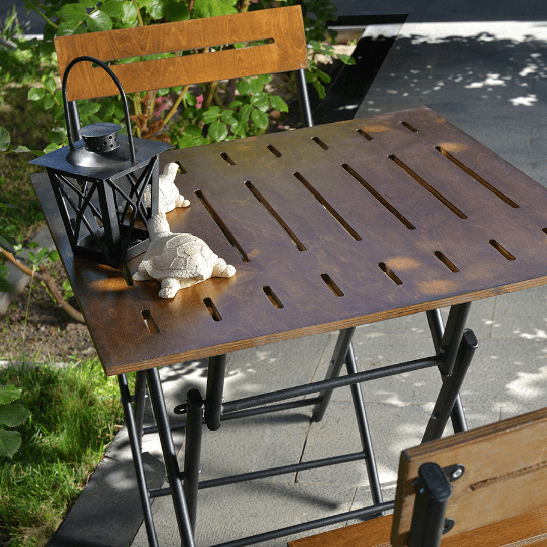 Ceviz Çizgili Bistro Set