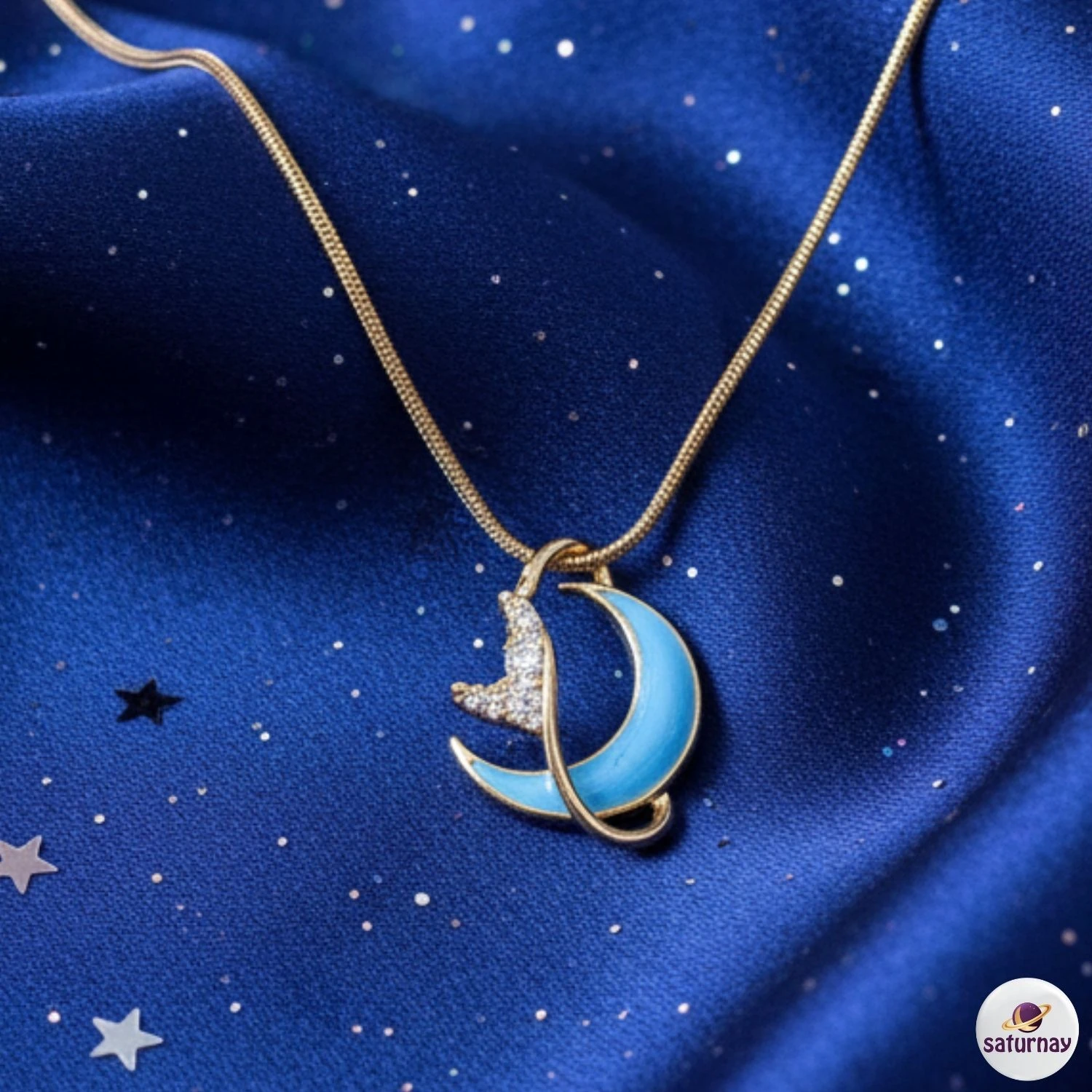 Ayın Ruhu Gold Renk Çelik Kolye Paslanmaz Sevgiliye Hediye