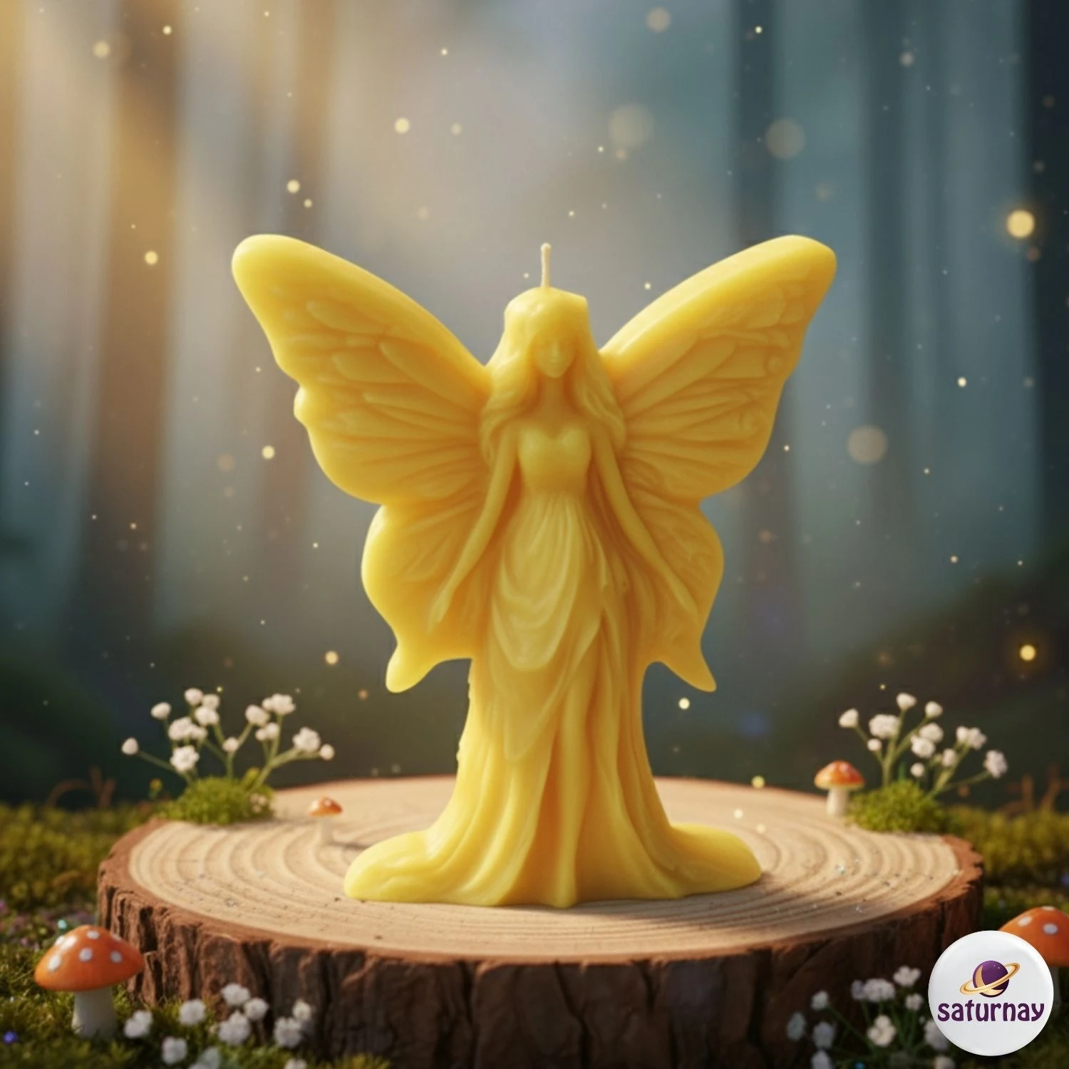 Peri Figürlü Renkli Kokulu Dekoratif Soya Parafin Mum Hediye