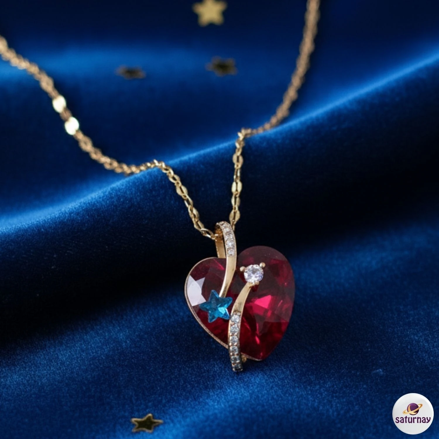 Aşkın Alevi Gold Renk Çelik Kolye Paslanmaz Sevgiliye Hediye