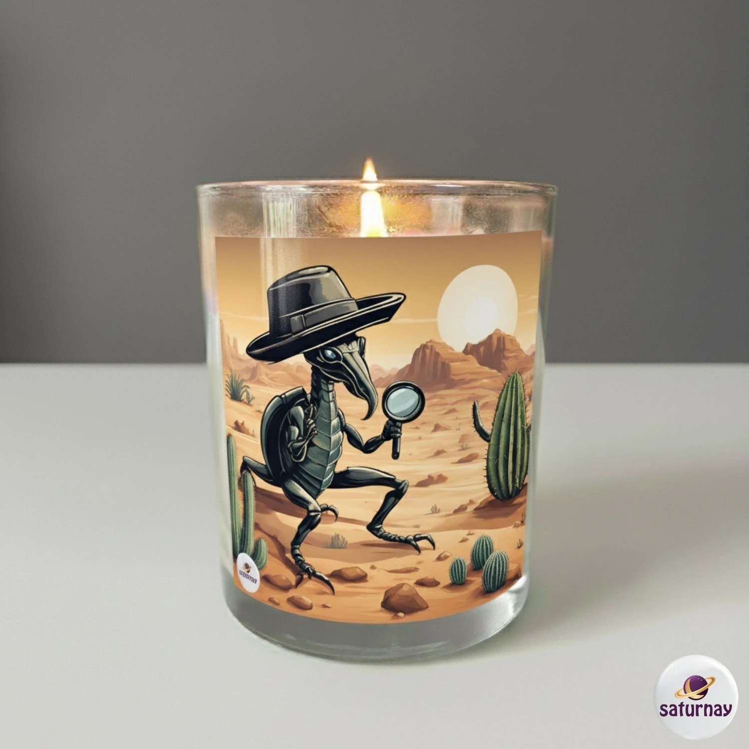 Astroloji Temalı Cam Bardak Mum Renkli Kokulu Dekoratif Soya Parafin Mum Hediye - Akrep