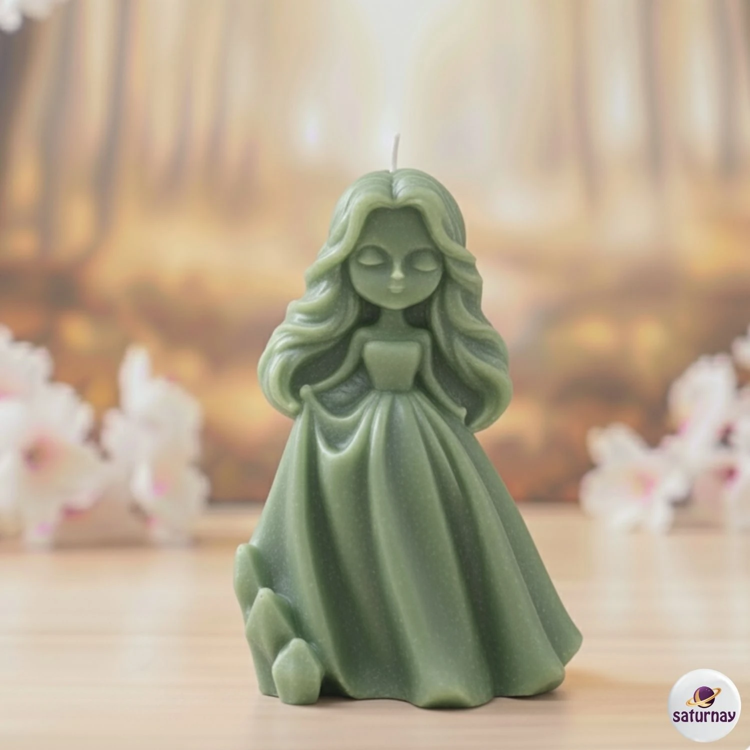 Prenses Figürlü Renkli Kokulu Dekoratif Soya Parafin Mum Hediye