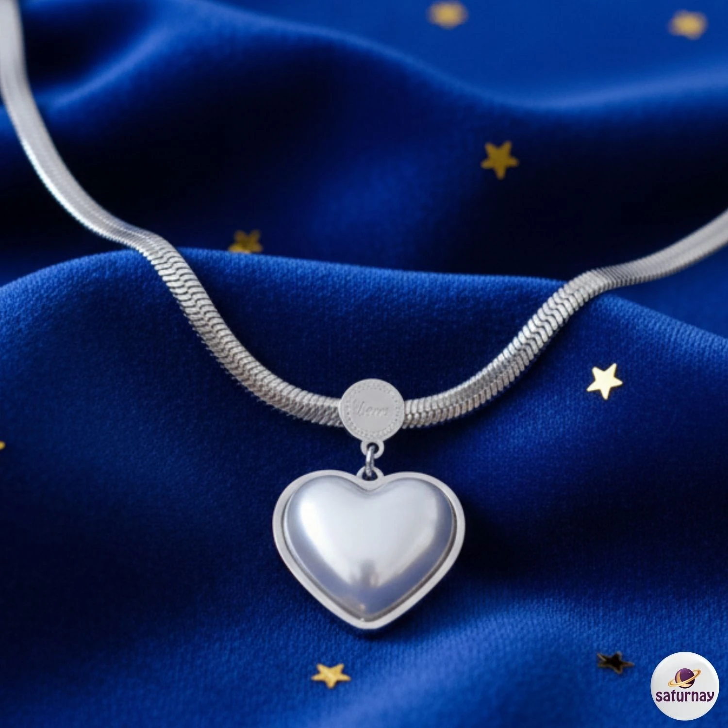 Aşk İncisi Silver Renk Çelik Kolye Paslanmaz Sevgiliye Hediye