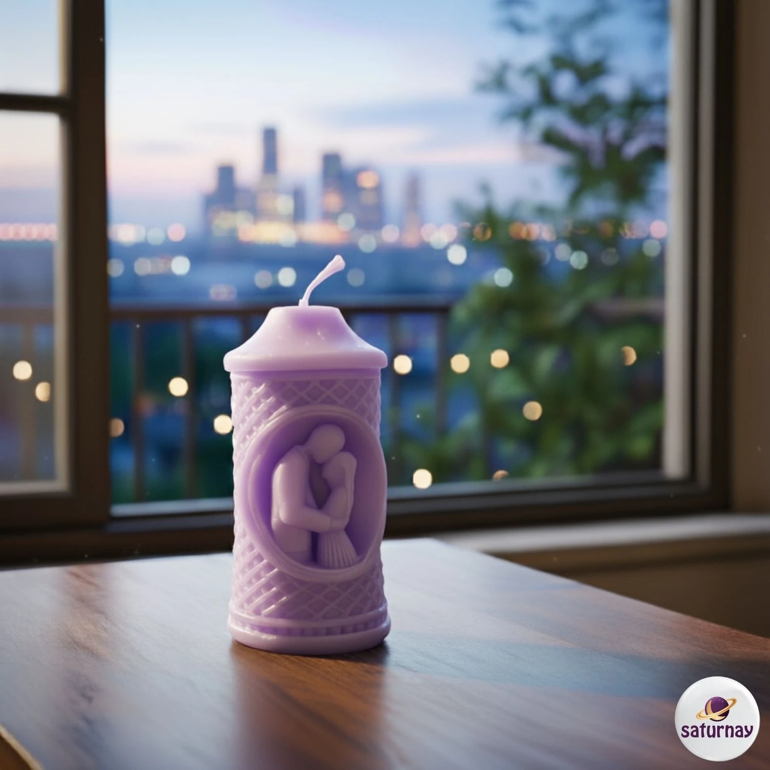 Romantik Fener Figürlü Renkli Kokulu Dekoratif Soya Parafin Mum Hediye