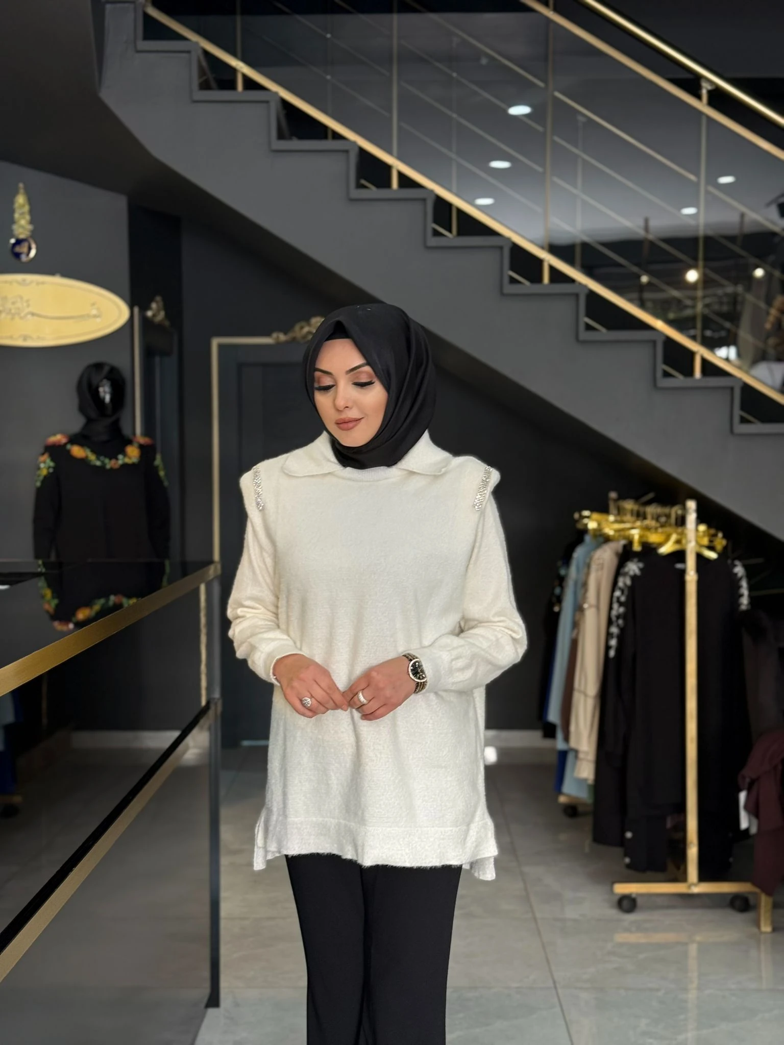 Angora Taşlı Tunik