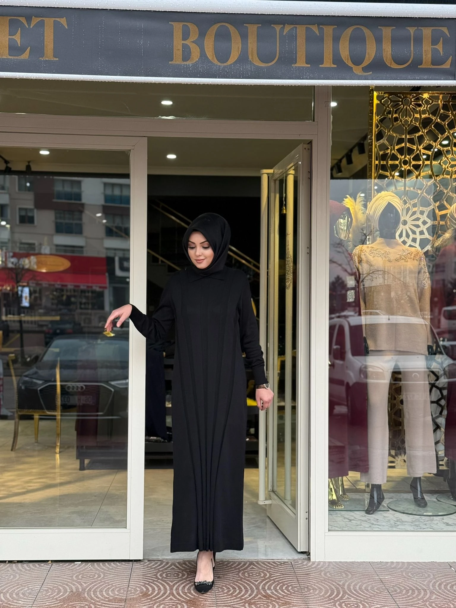 Kemerli Merserize Elbise 3565