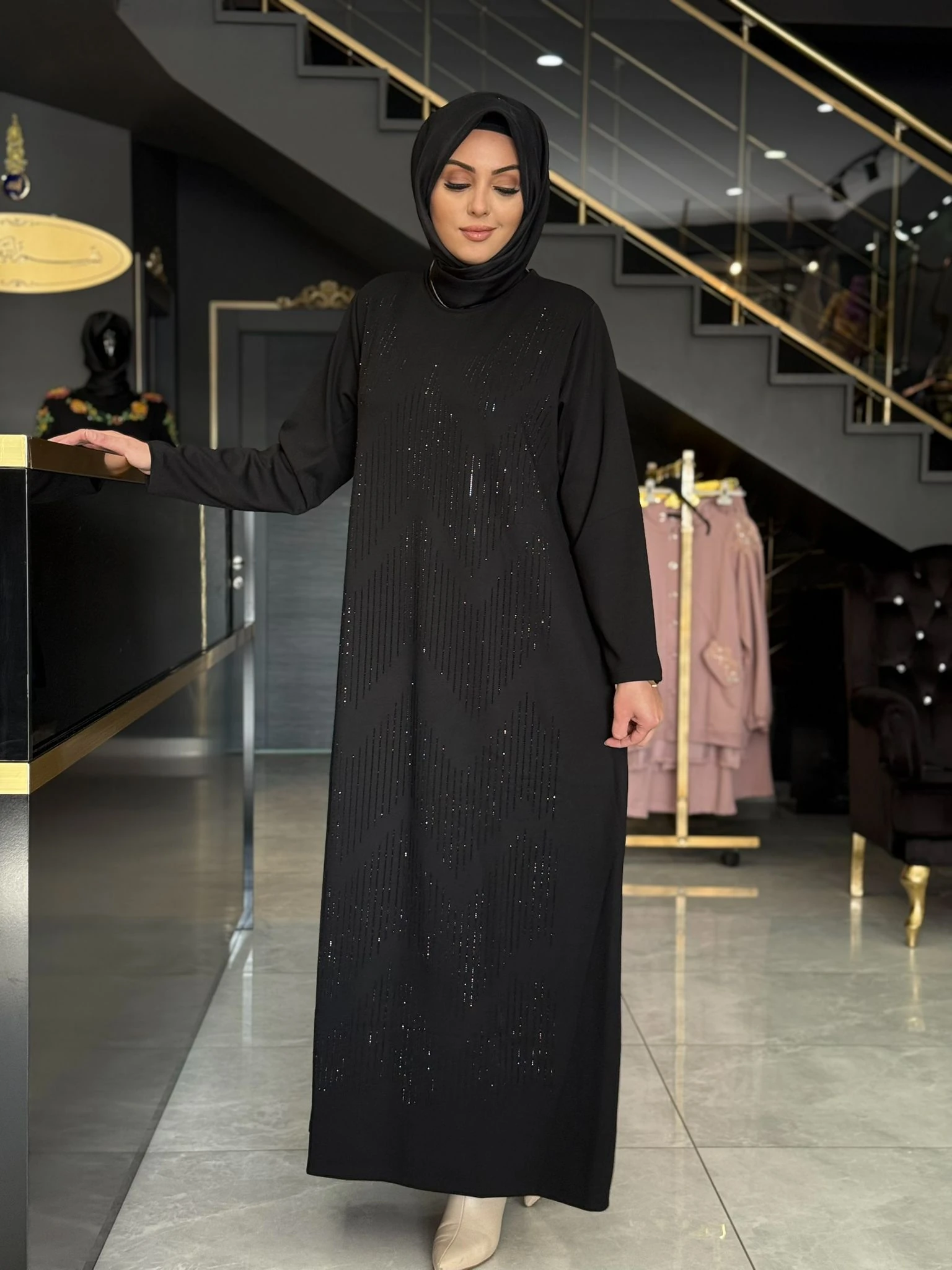 Çelik Örme Taşlı elbise