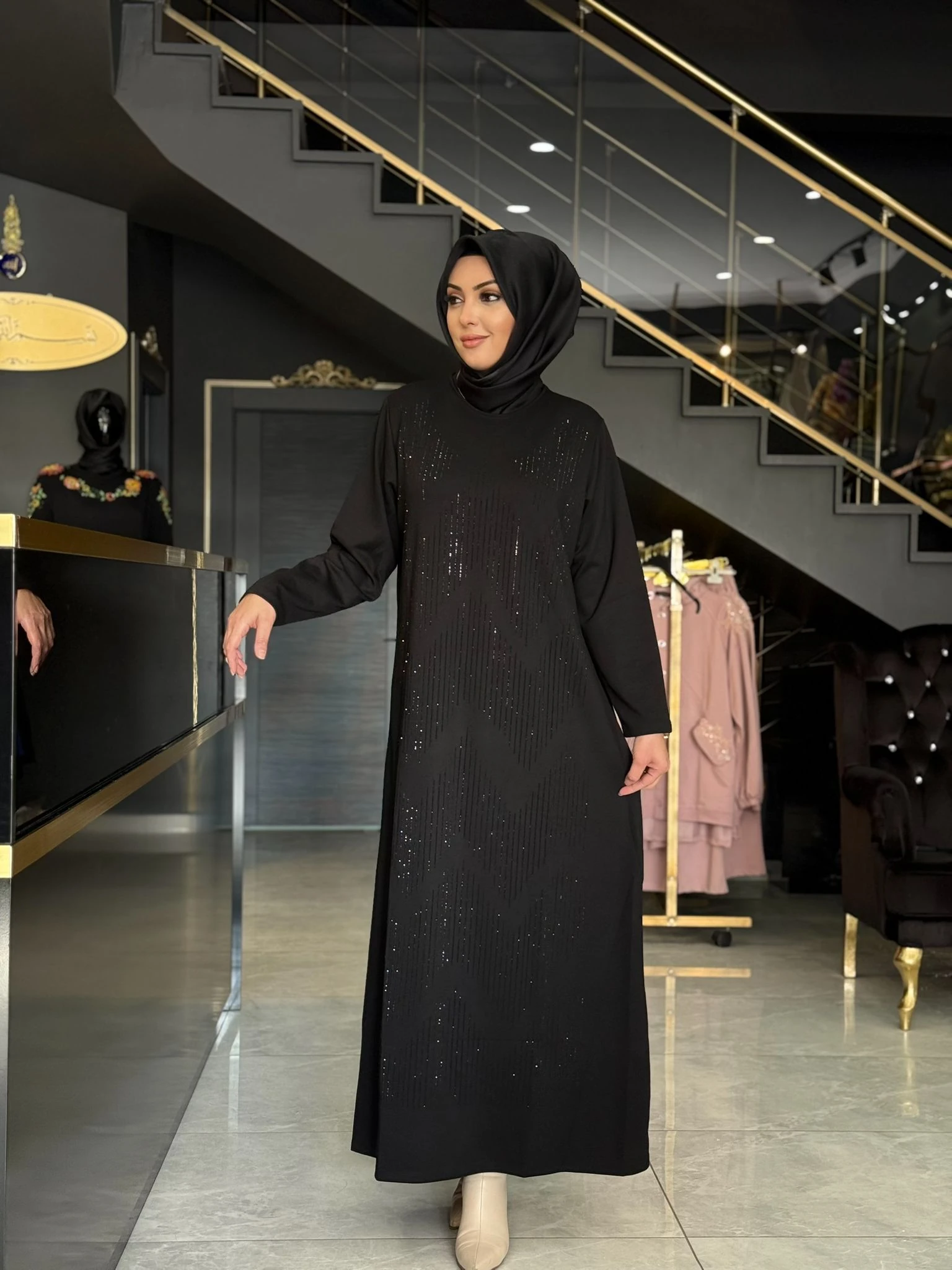 Çelik Örme Taşlı elbise