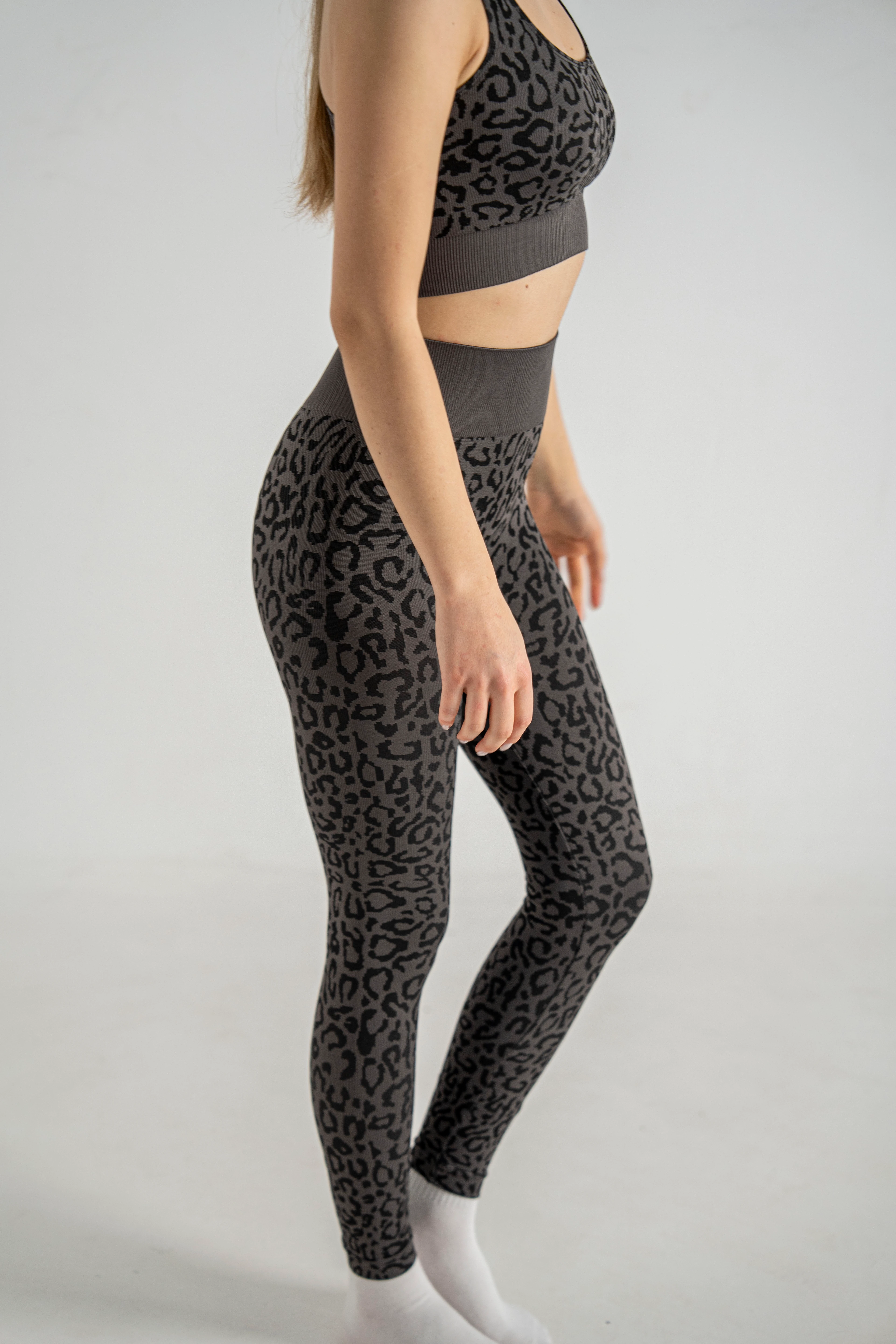 Seamless Leopar Toparlayıcı Tayt, Spor Tayt