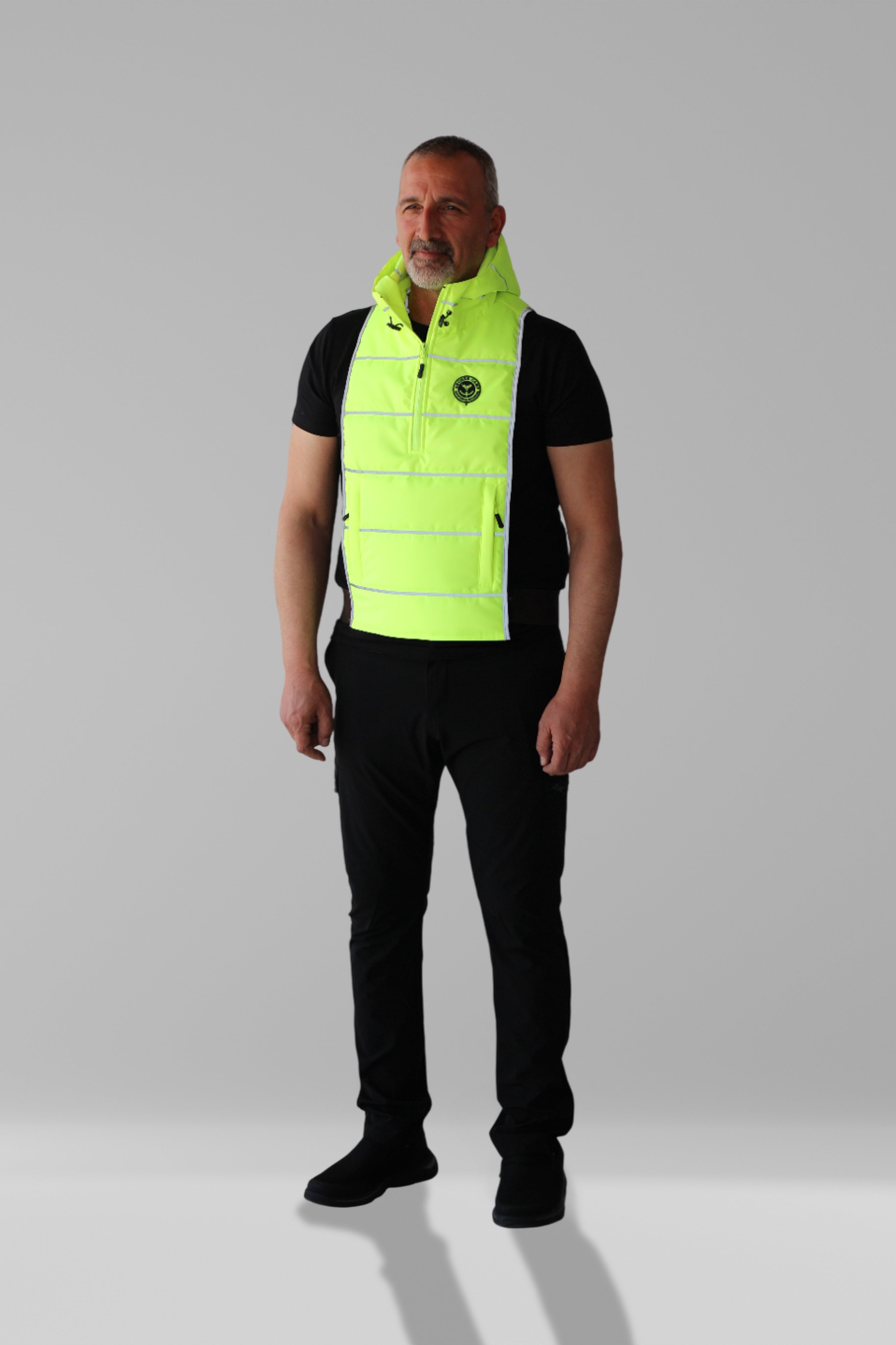 COMO Kapşonlu Yelek - Neon Sarı