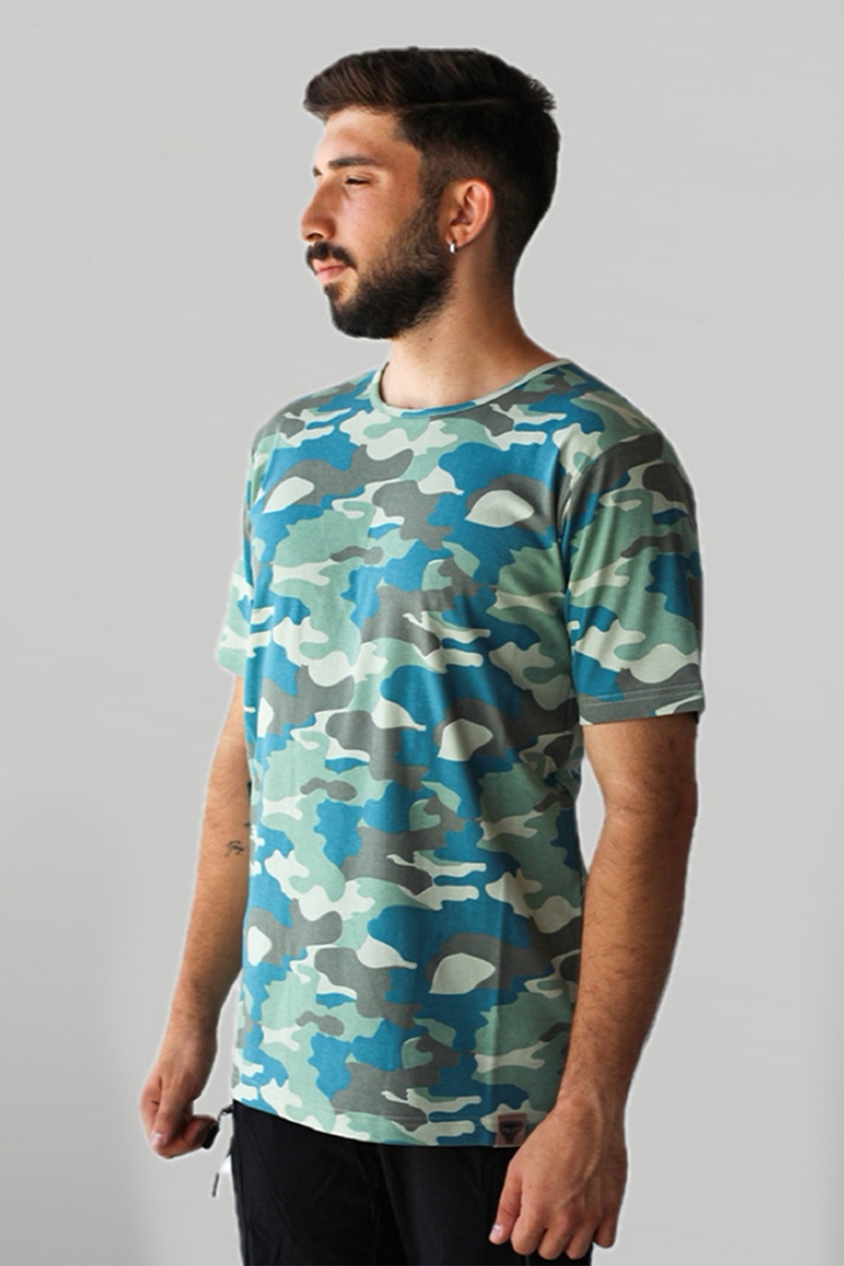 İSTANBUL Kamuflaj Sıfır Yaka T-Shirt