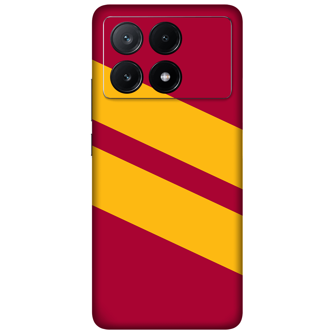 Poco X6 Pro Kaplama Sarı Kırmızı Şerit