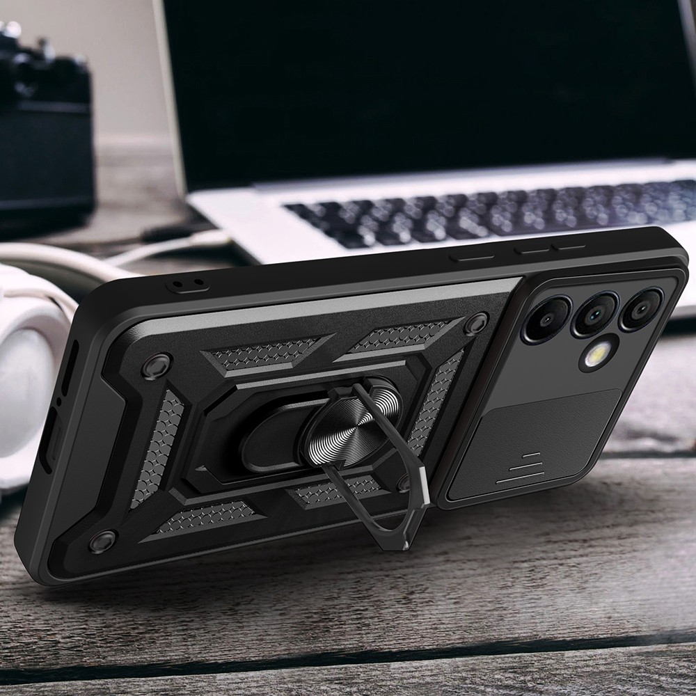 Galaxy S24 FE Kılıf Magnetik Standlı Kamera Korumalı Sürgülü Vega